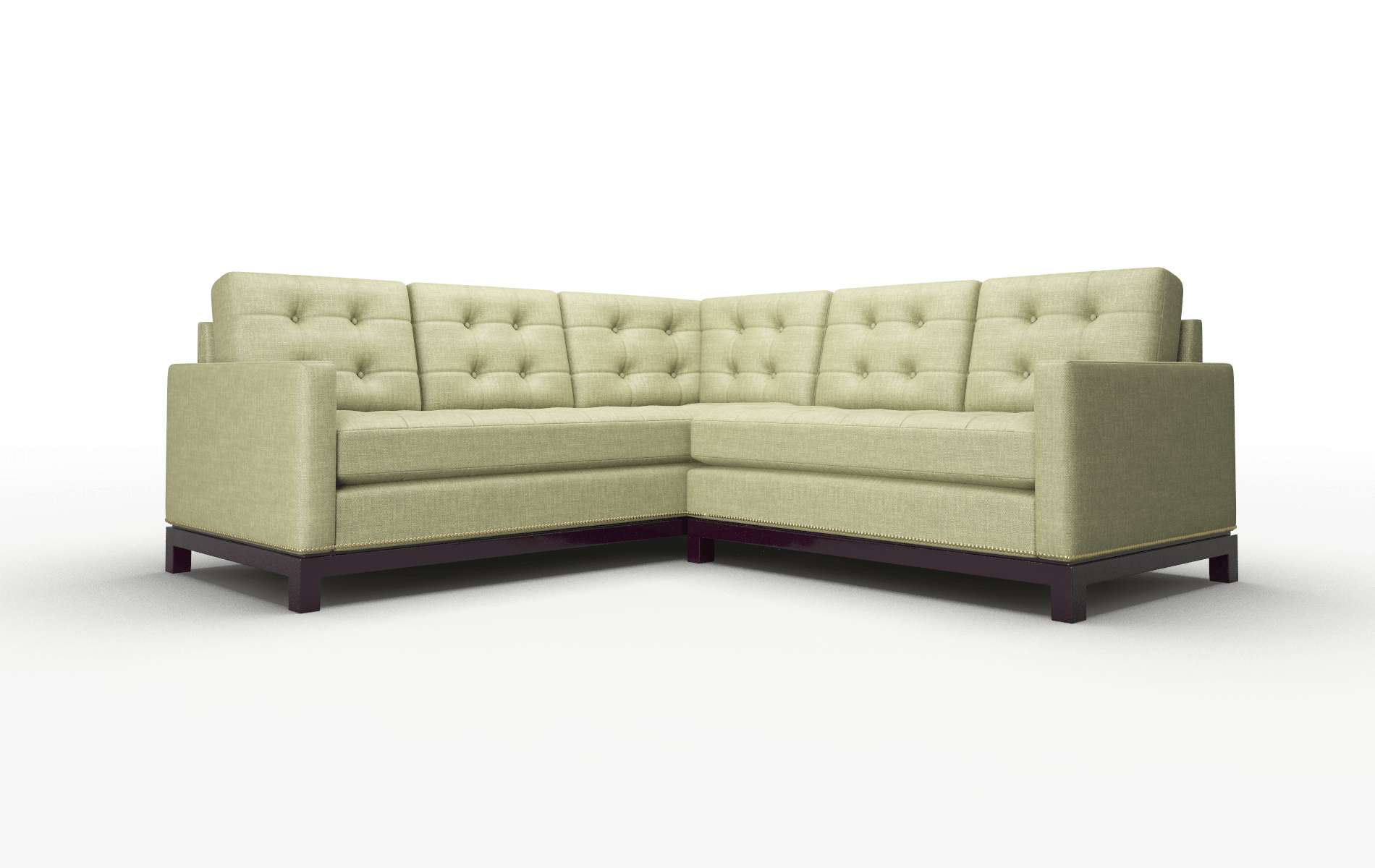 Davos Durham Lime Sectional espresso legs 1