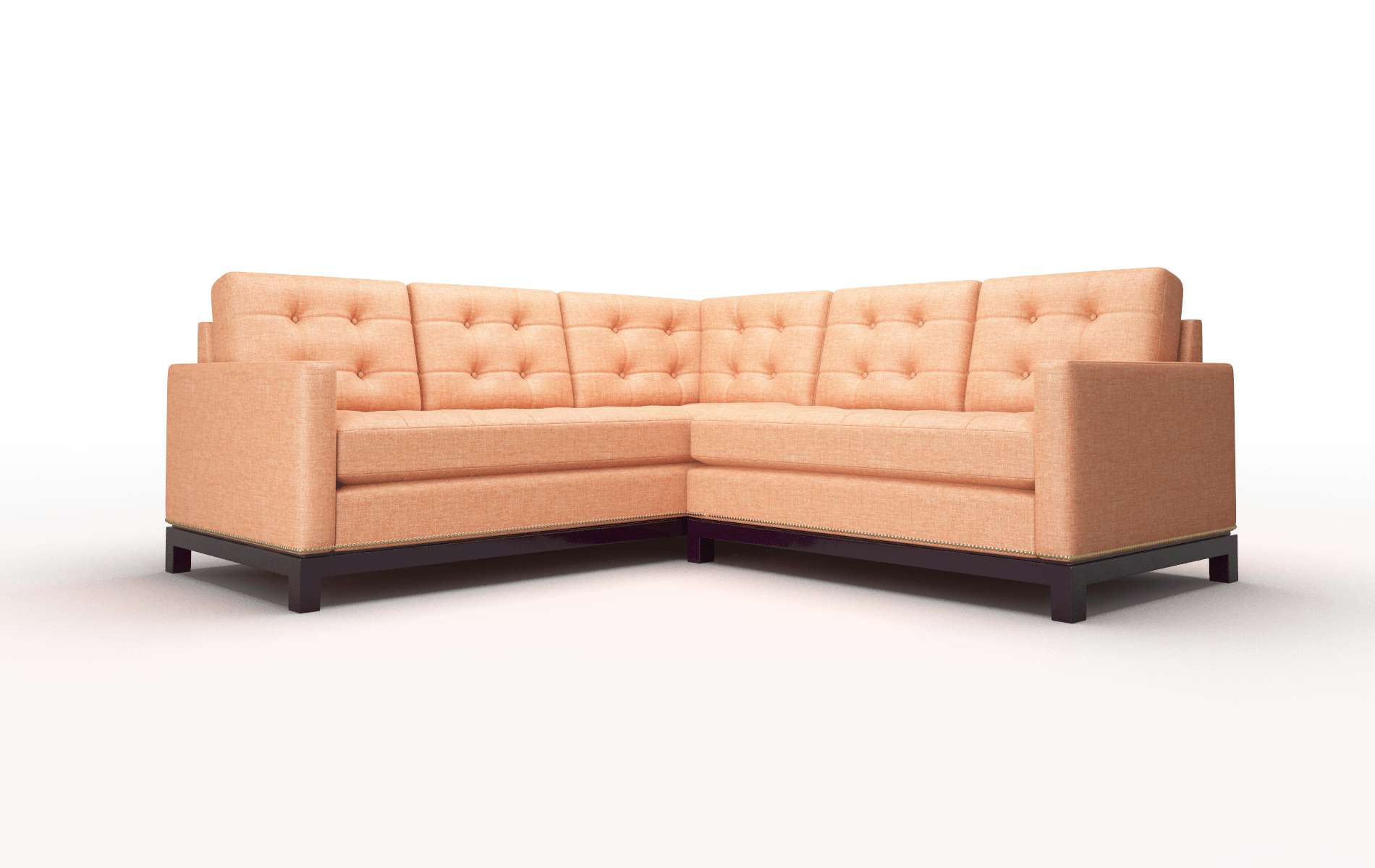 Davos Durham Tangerine Sectional espresso legs 1