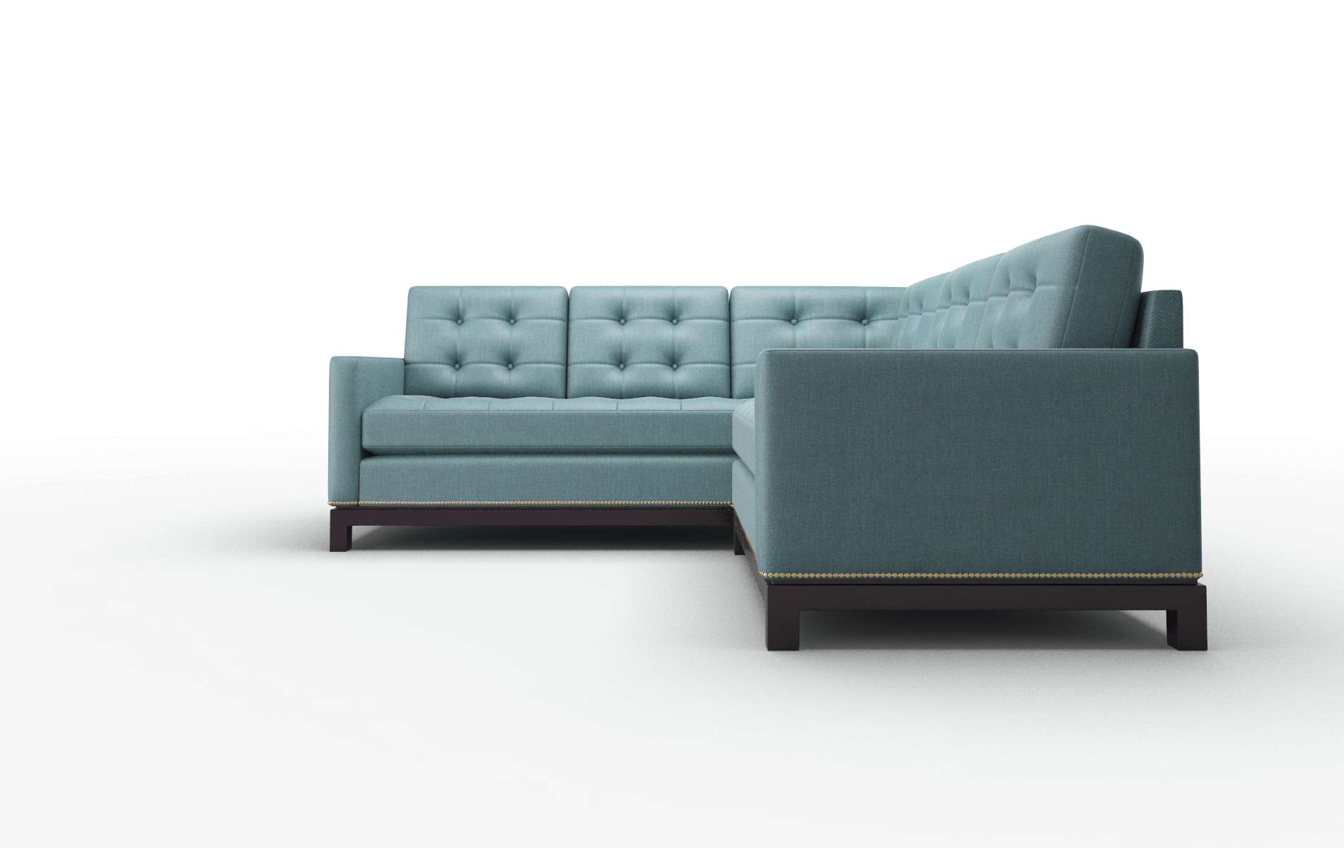 Davos Elliot Teal Sectional espresso legs 5