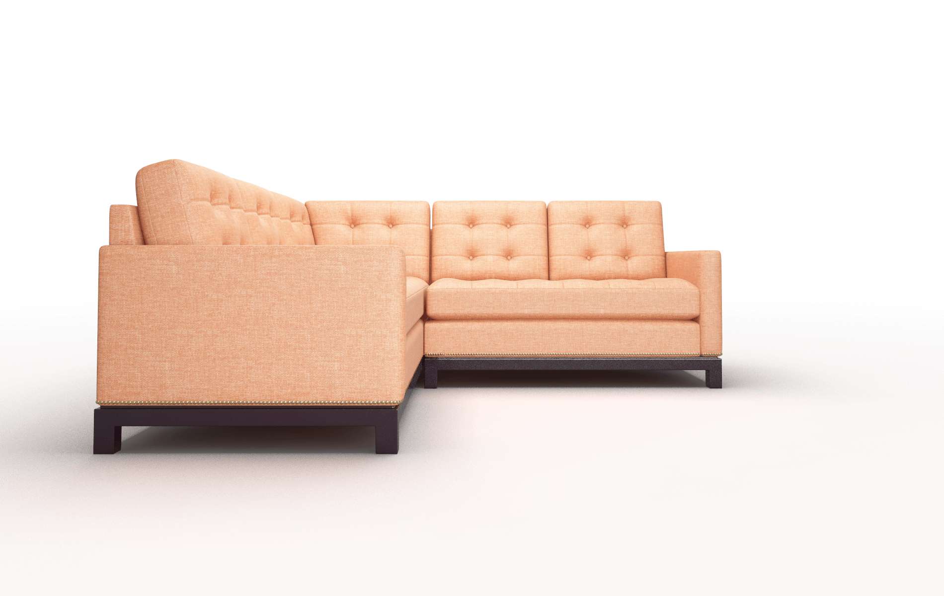 Davos Hepburn Appricot Sectional espresso legs 2