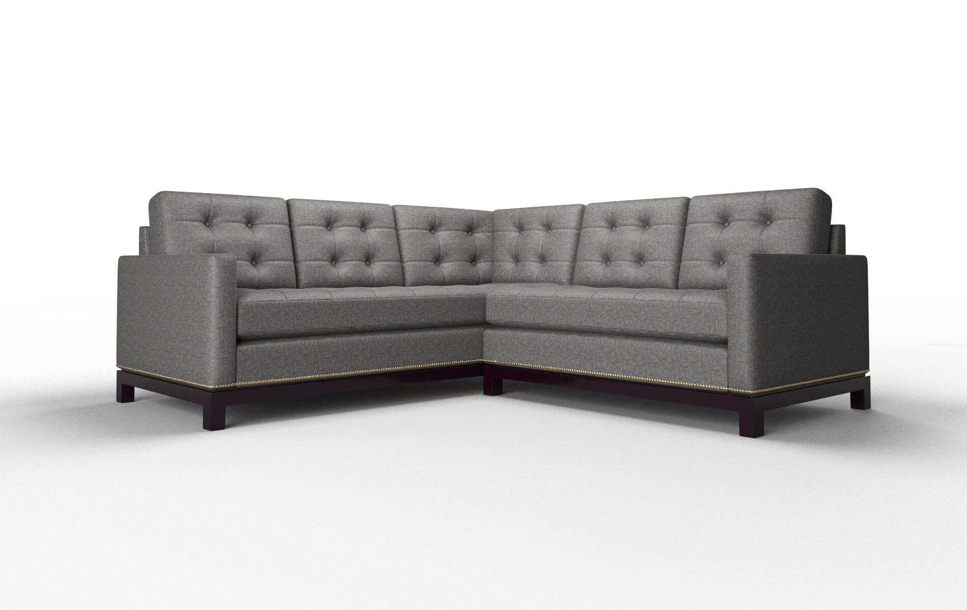 Davos Insight Charcoal Sectional espresso legs 1