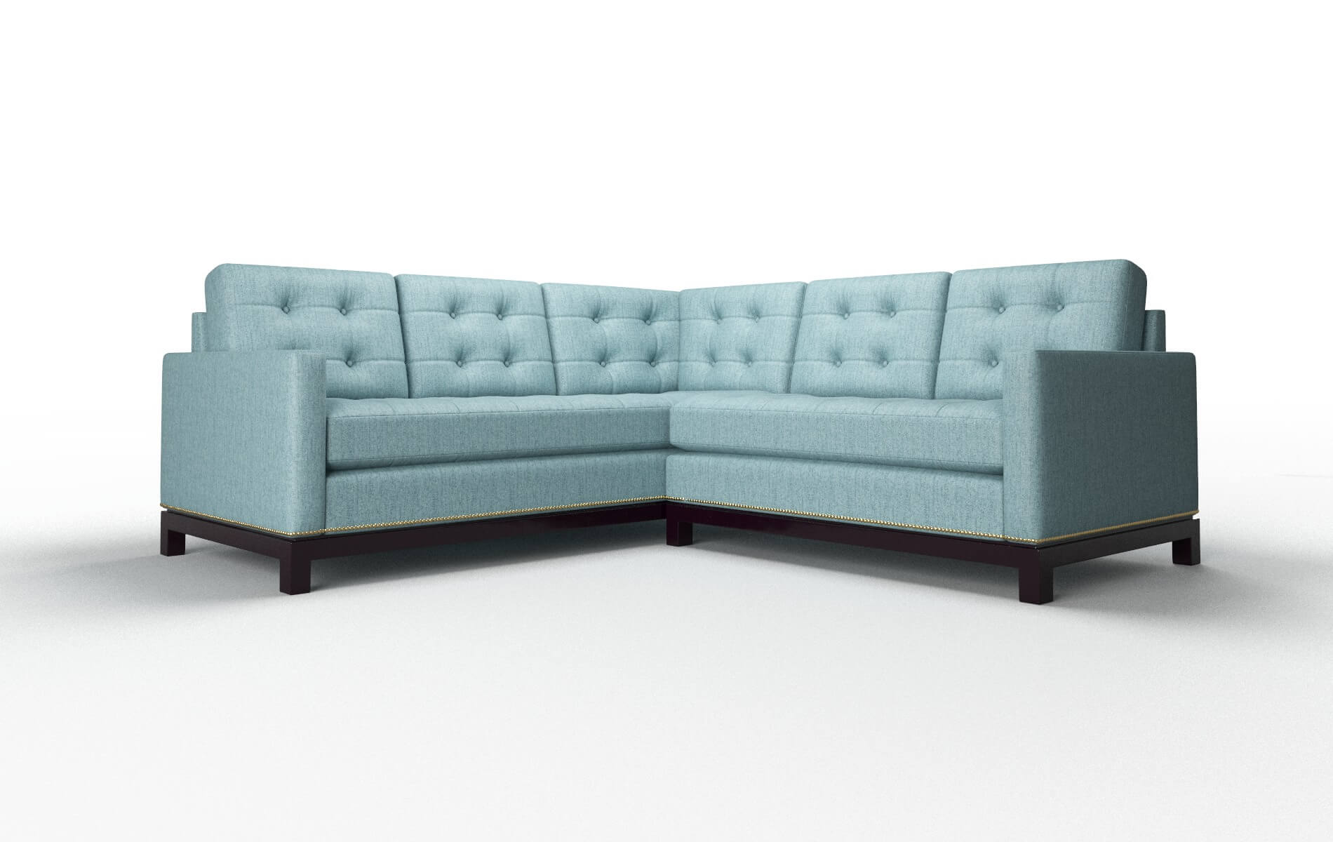 Davos Insight Peacock Sectional espresso legs 1