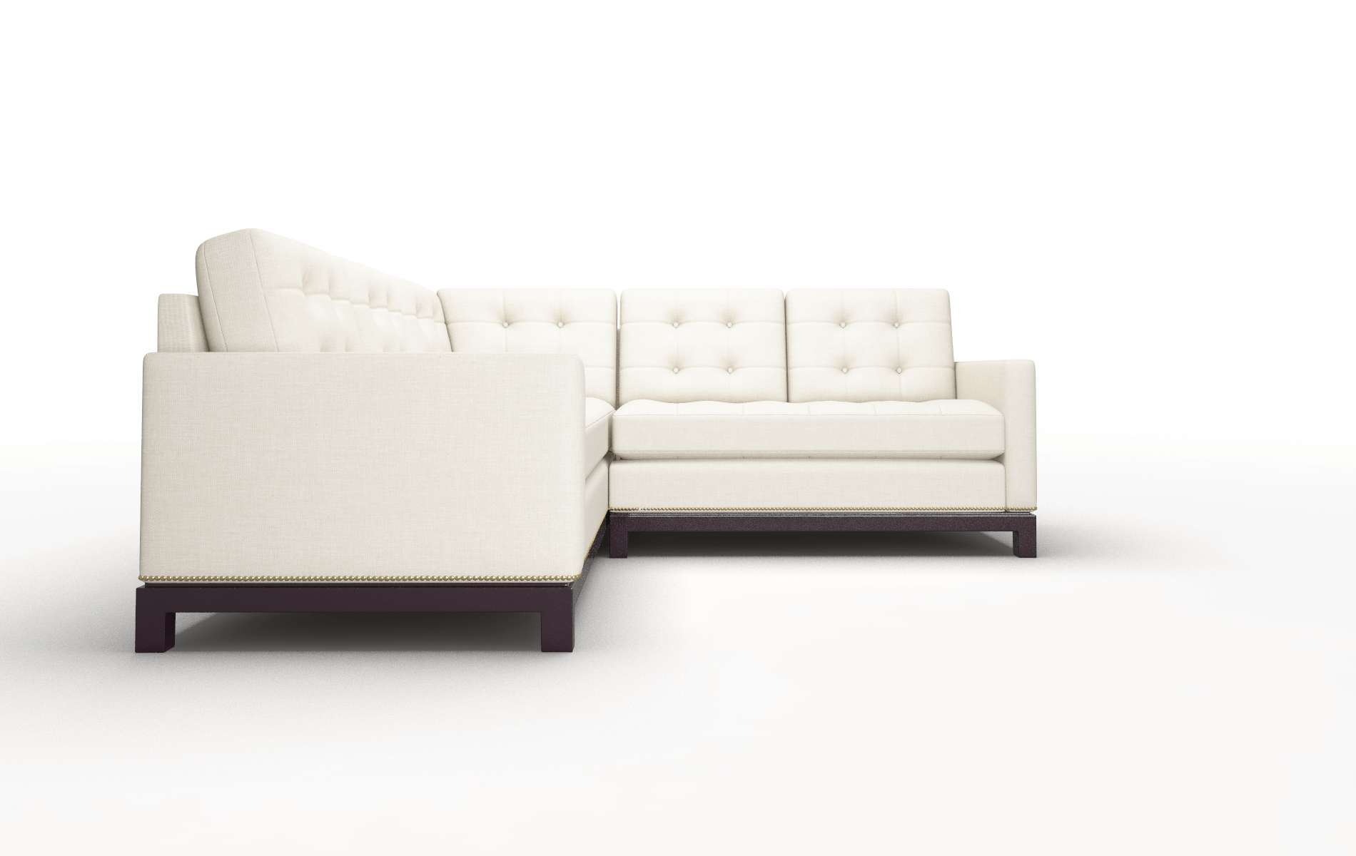 Davos Keylargo Almond Sectional espresso legs 2