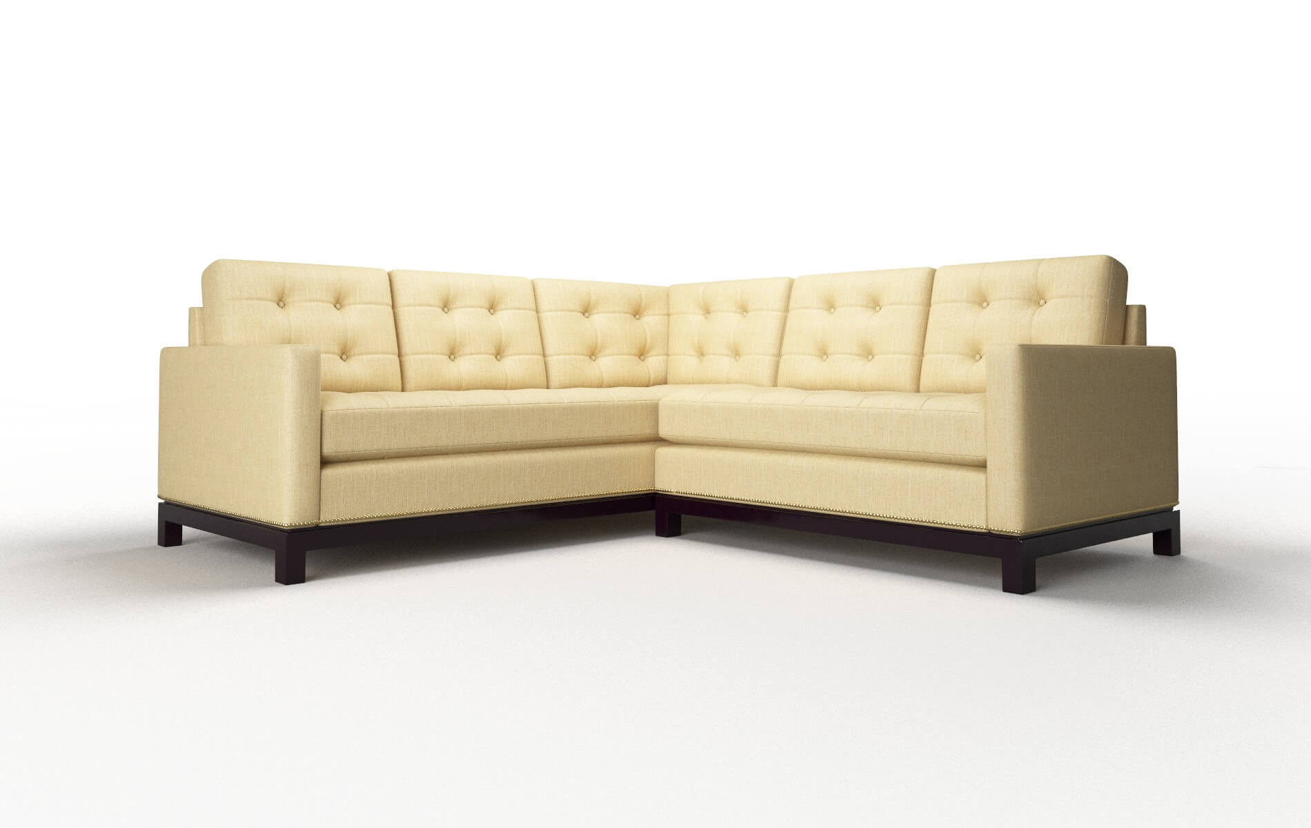 Davos Malibu maize Sectional Espresso Legs  1