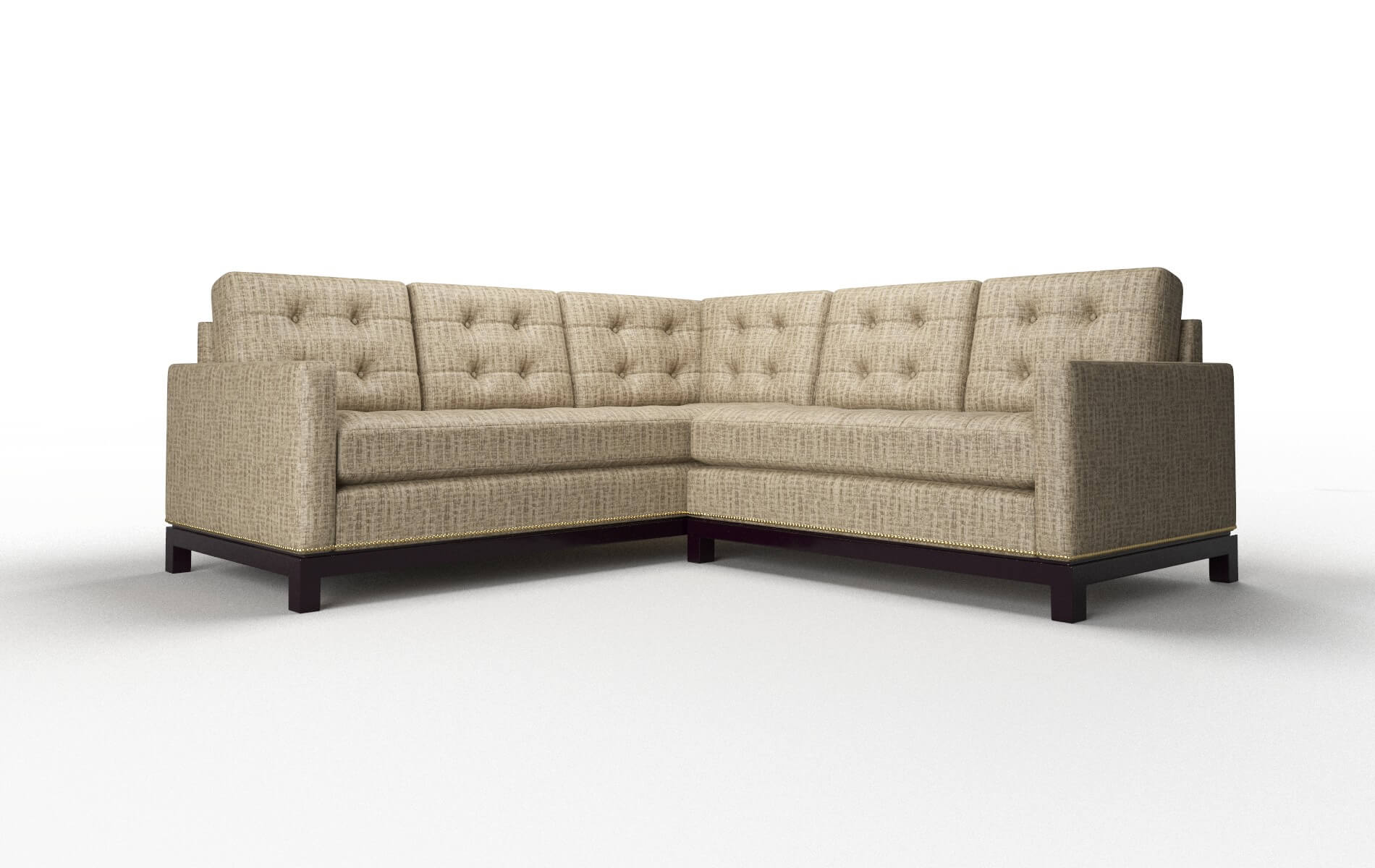 Davos Marcy Camel Sectional espresso legs 1