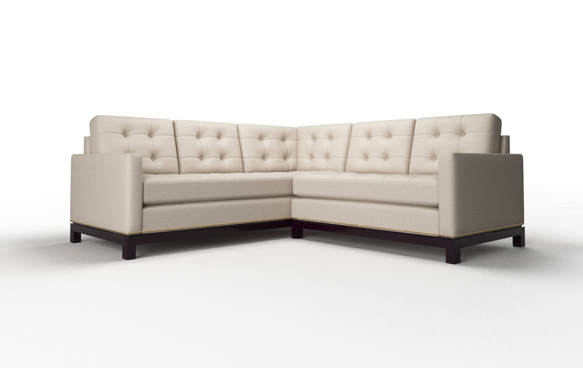 Davos Naples almond Sectional Espresso Legs  1