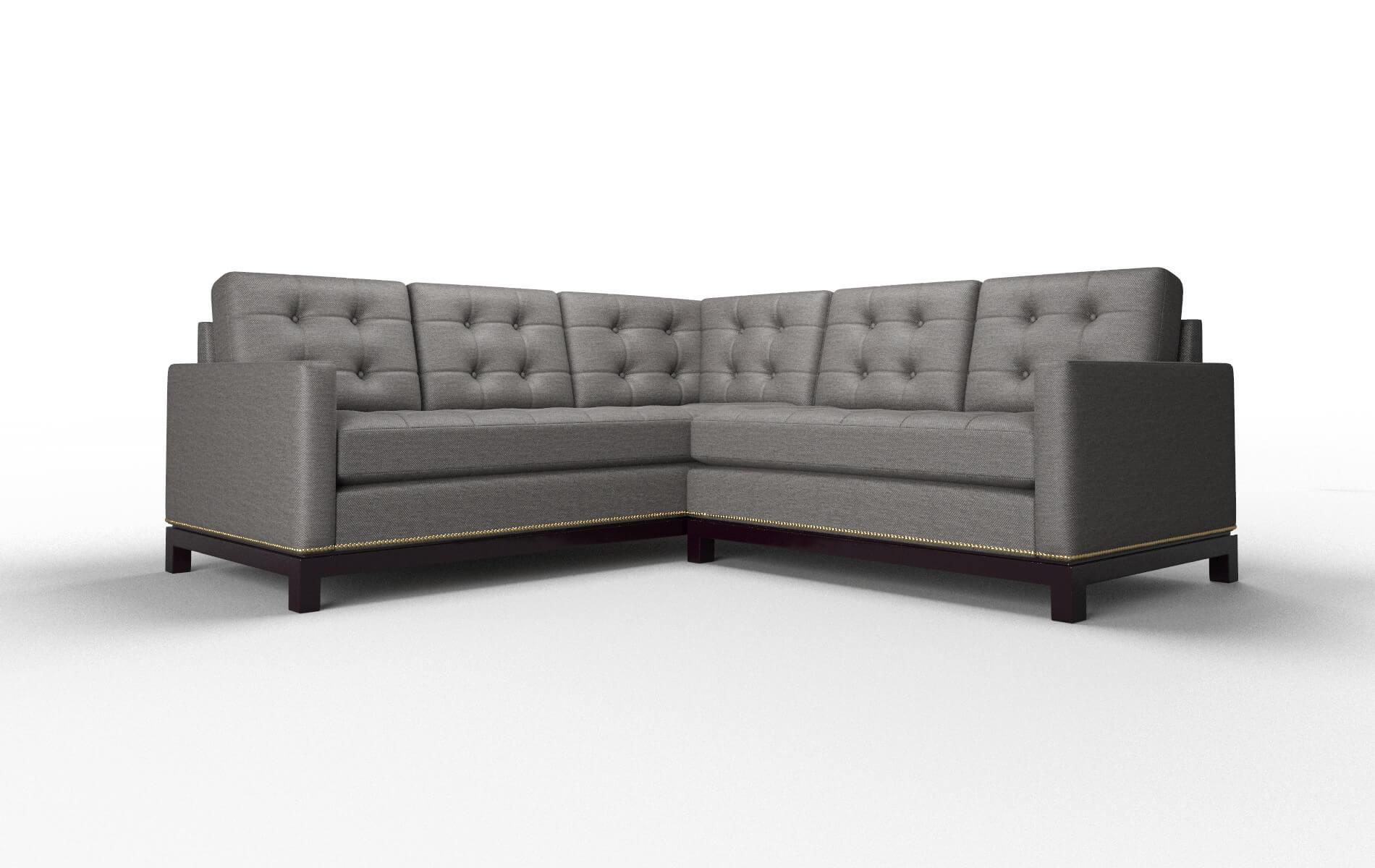 Davos Oscar Charcoal Sectional espresso legs 1