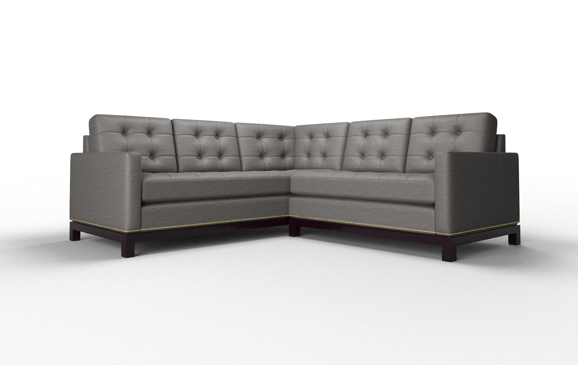 Davos Oscar Grey Sectional espresso legs 1