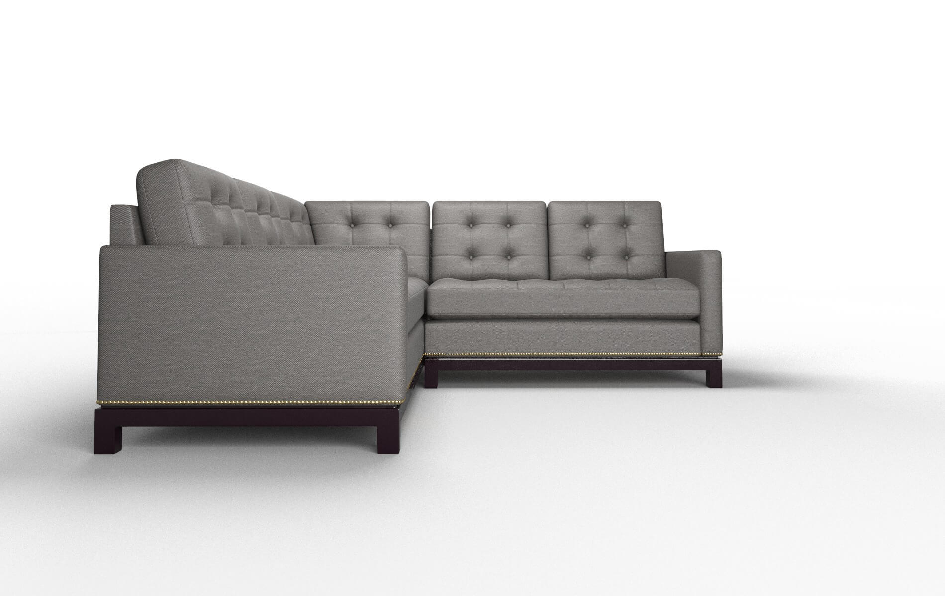Davos Oscar Grey Sectional espresso legs 2