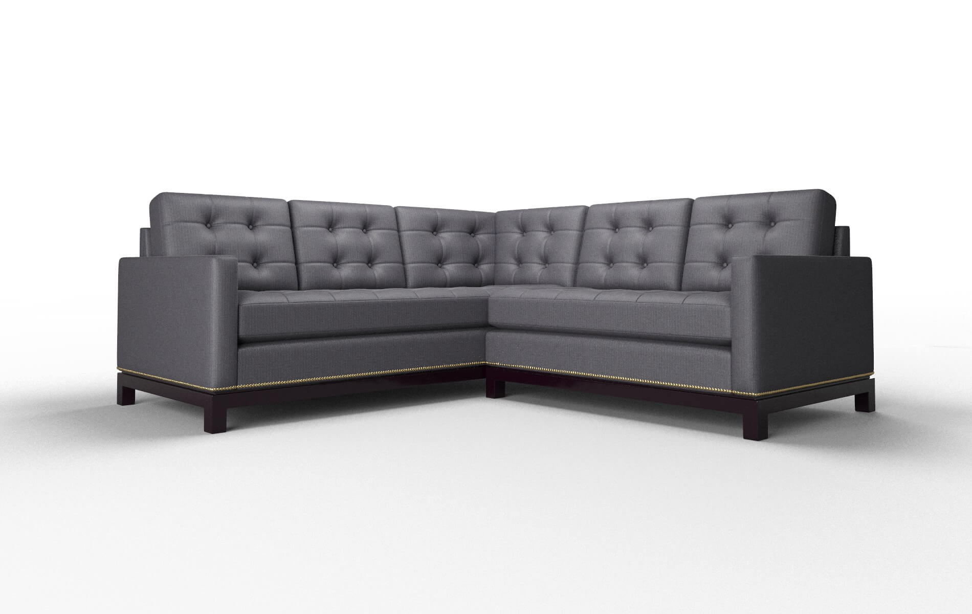 Davos Parker Charcoal Sectional espresso legs 1