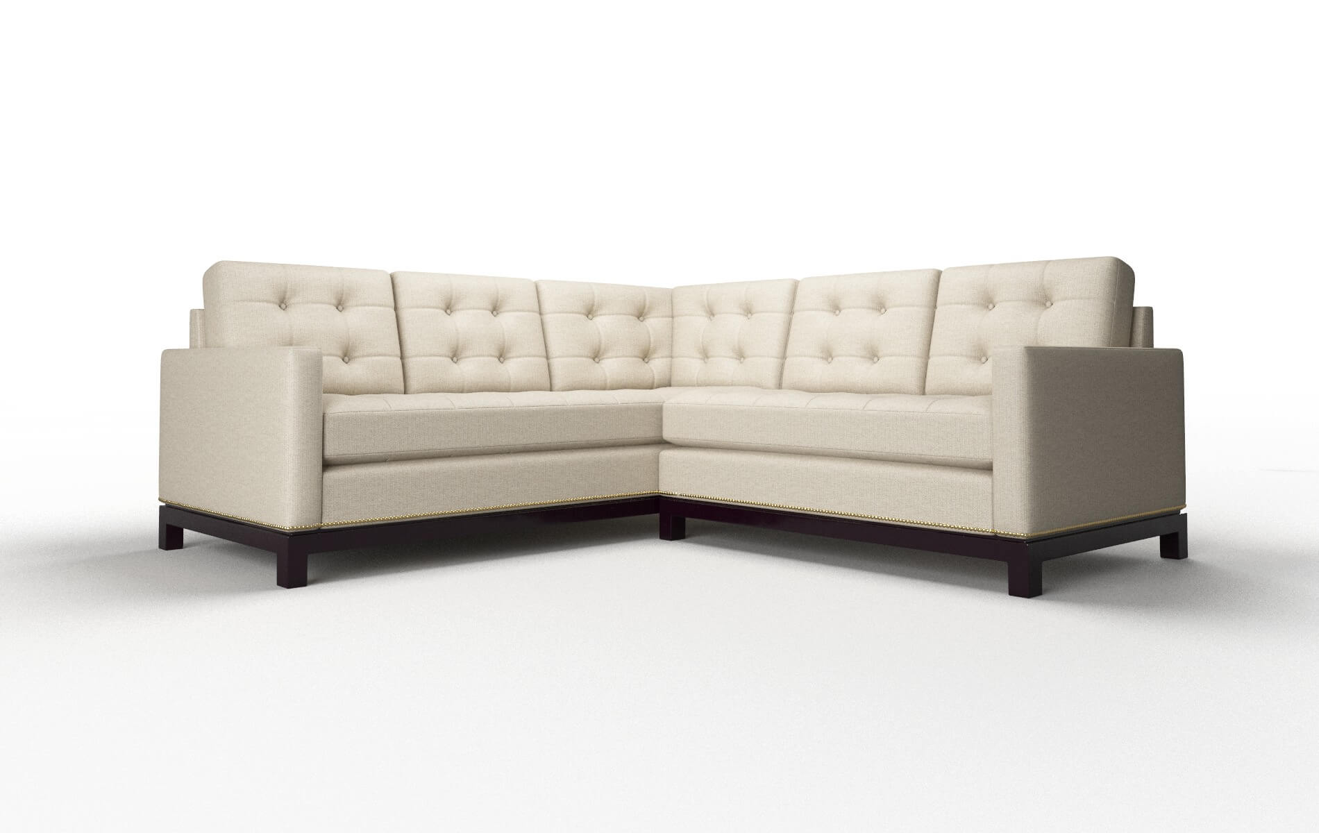 Davos Parker linen Sectional Espresso Legs  1