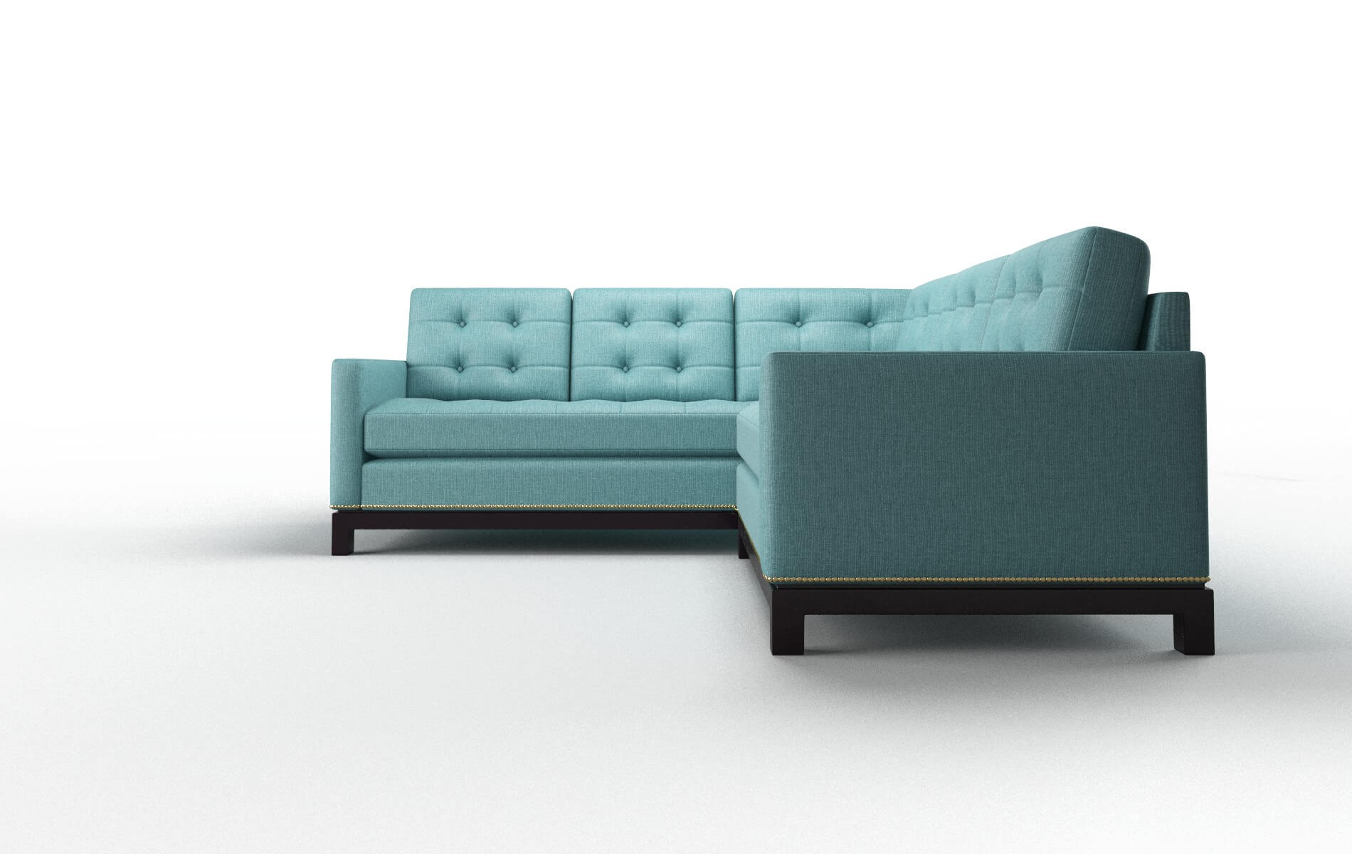 Davos Parker Turquoise Sectional espresso legs 5