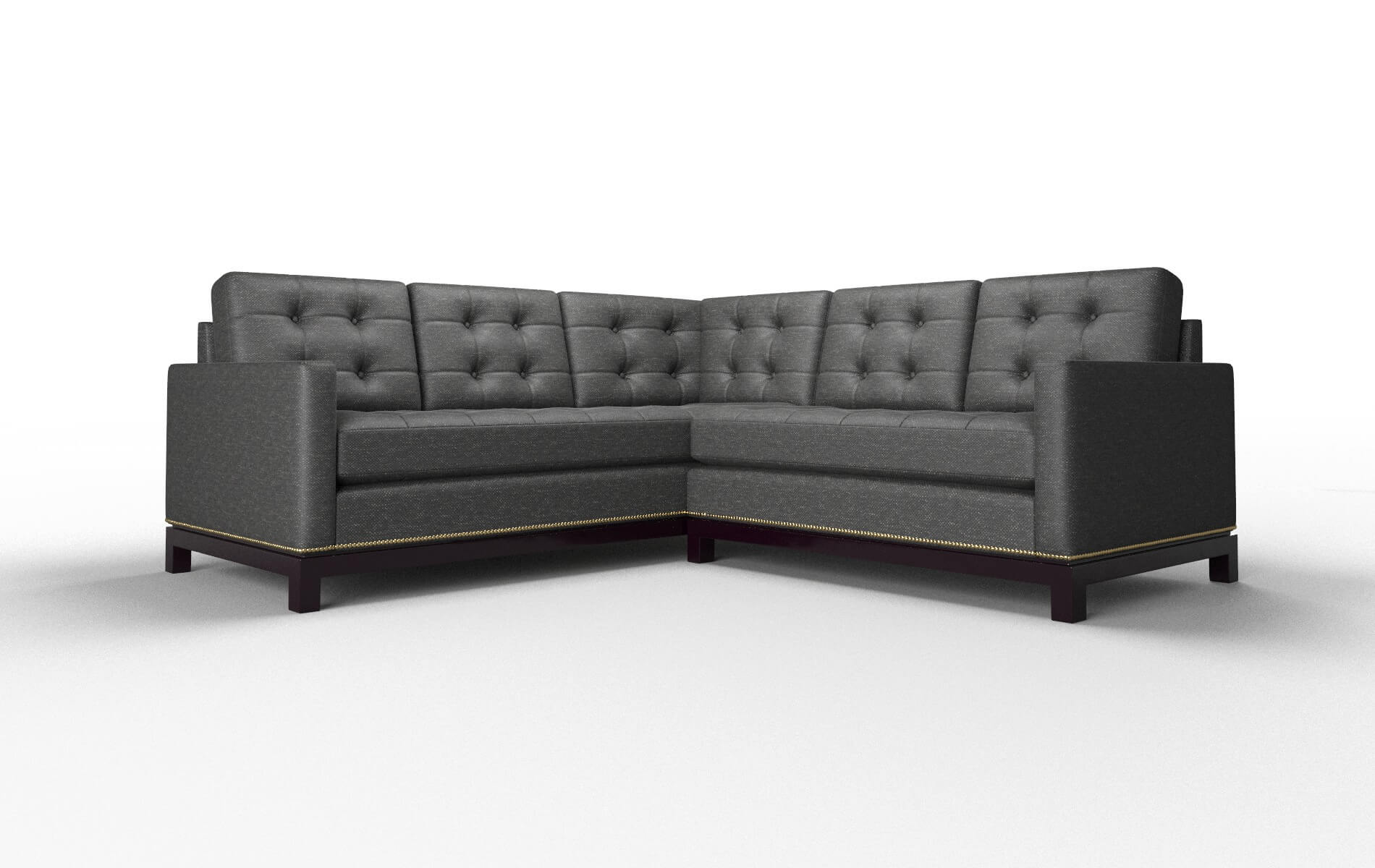 Davos Phoenix Charcoal Sectional espresso legs 1