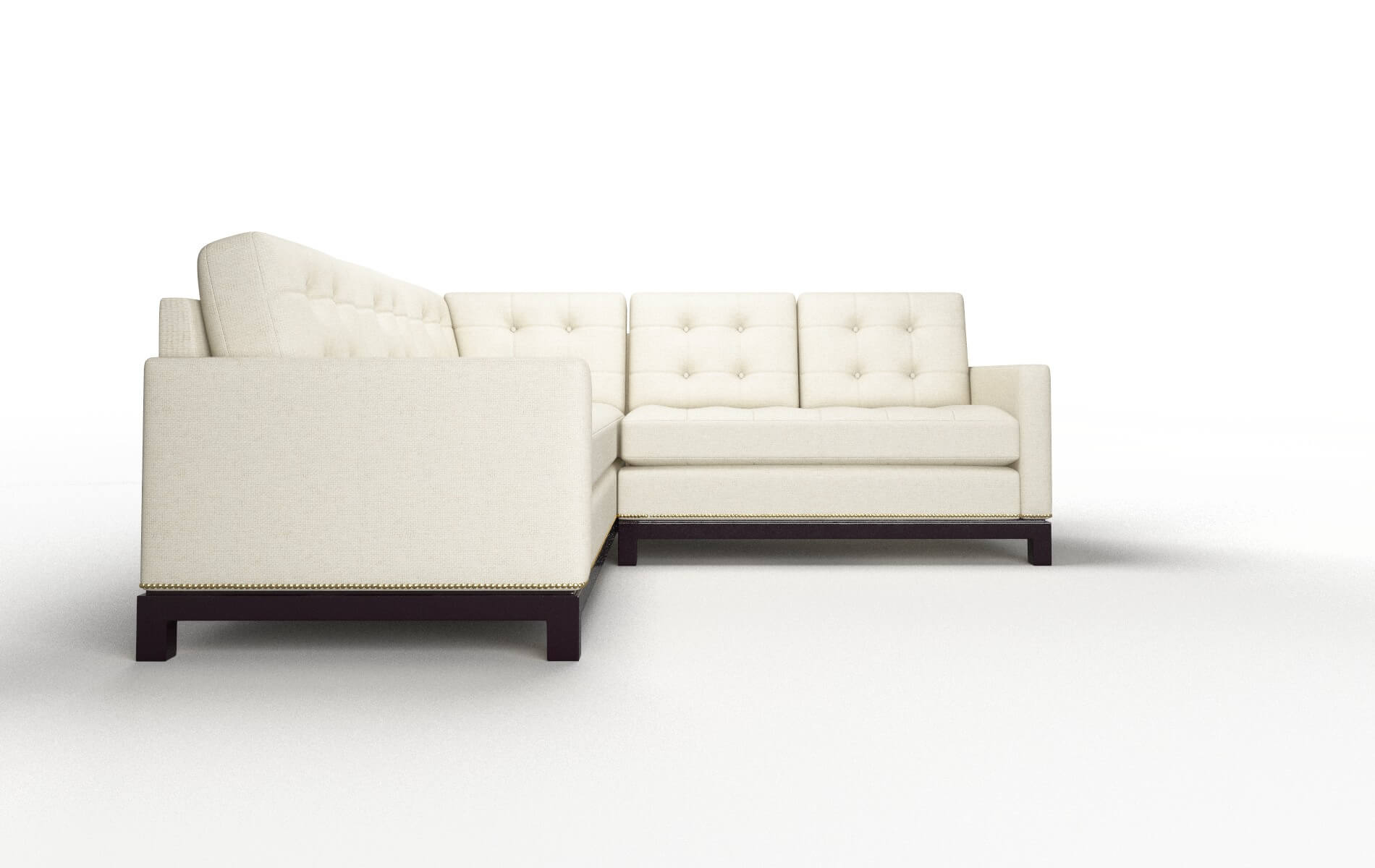 Davos Phoenix Ivory Sectional espresso legs 2
