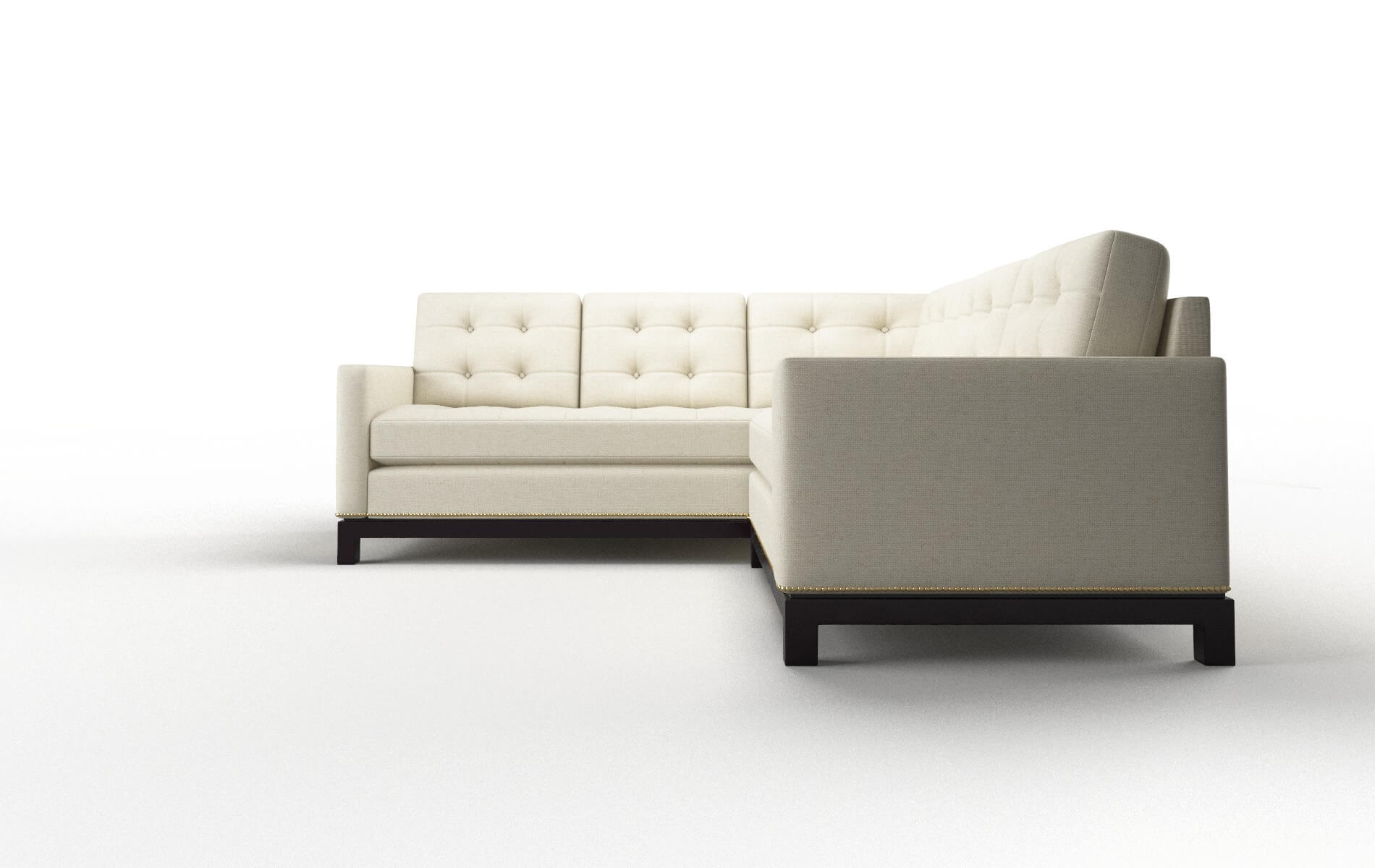 Davos Phoenix Ivory Sectional espresso legs 5