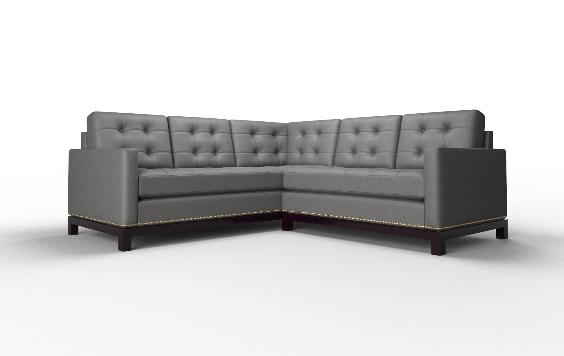 Davos Rocket Charcoal Sectional espresso legs 1