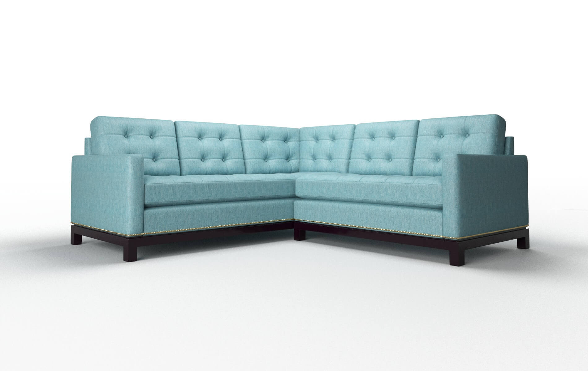 Davos Sorrento denim Sectional Espresso Legs  1