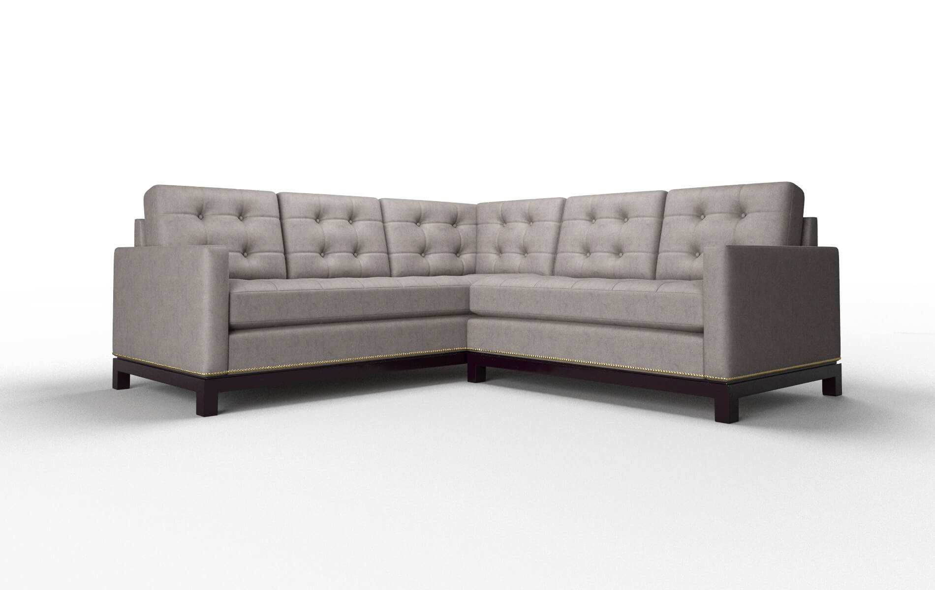 Davos Suave Slate Sectional espresso legs 1