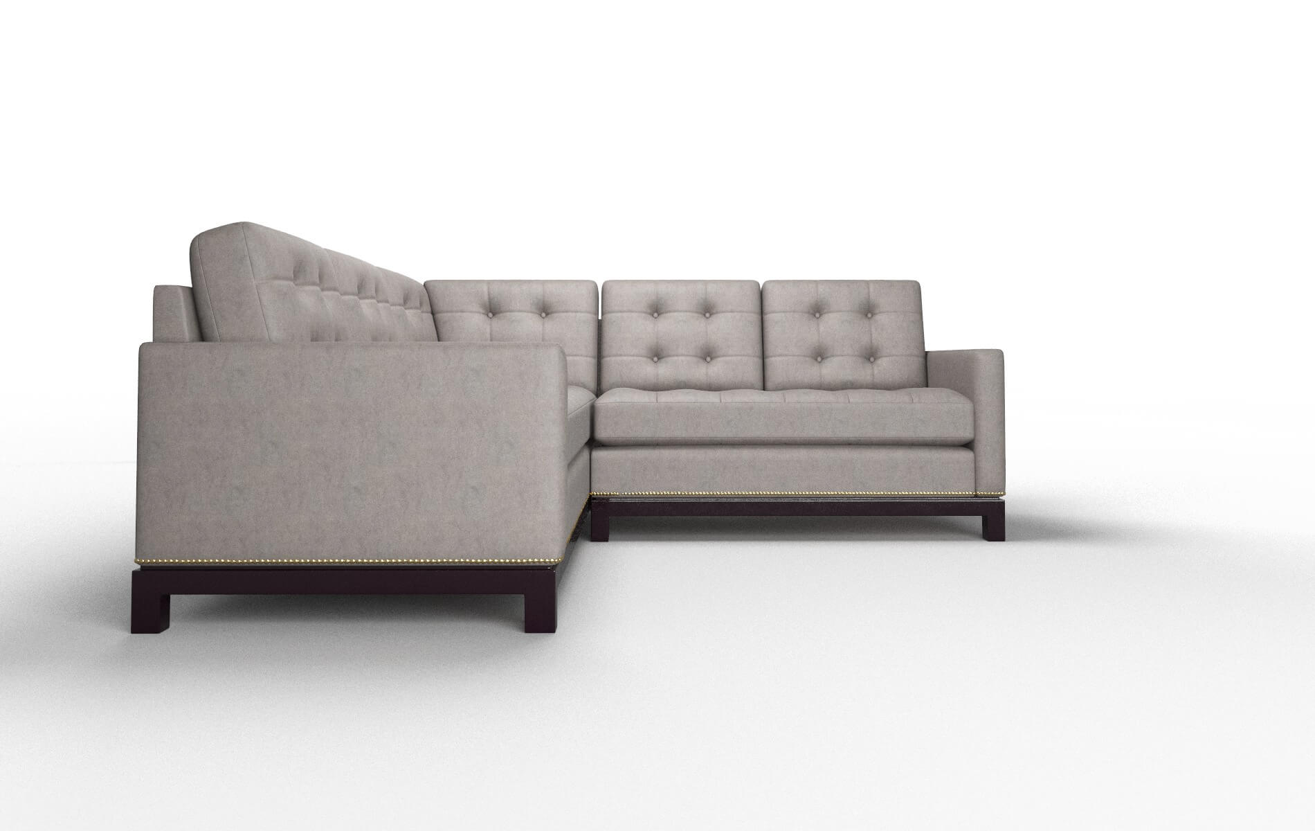Davos Suave Slate Sectional espresso legs 2