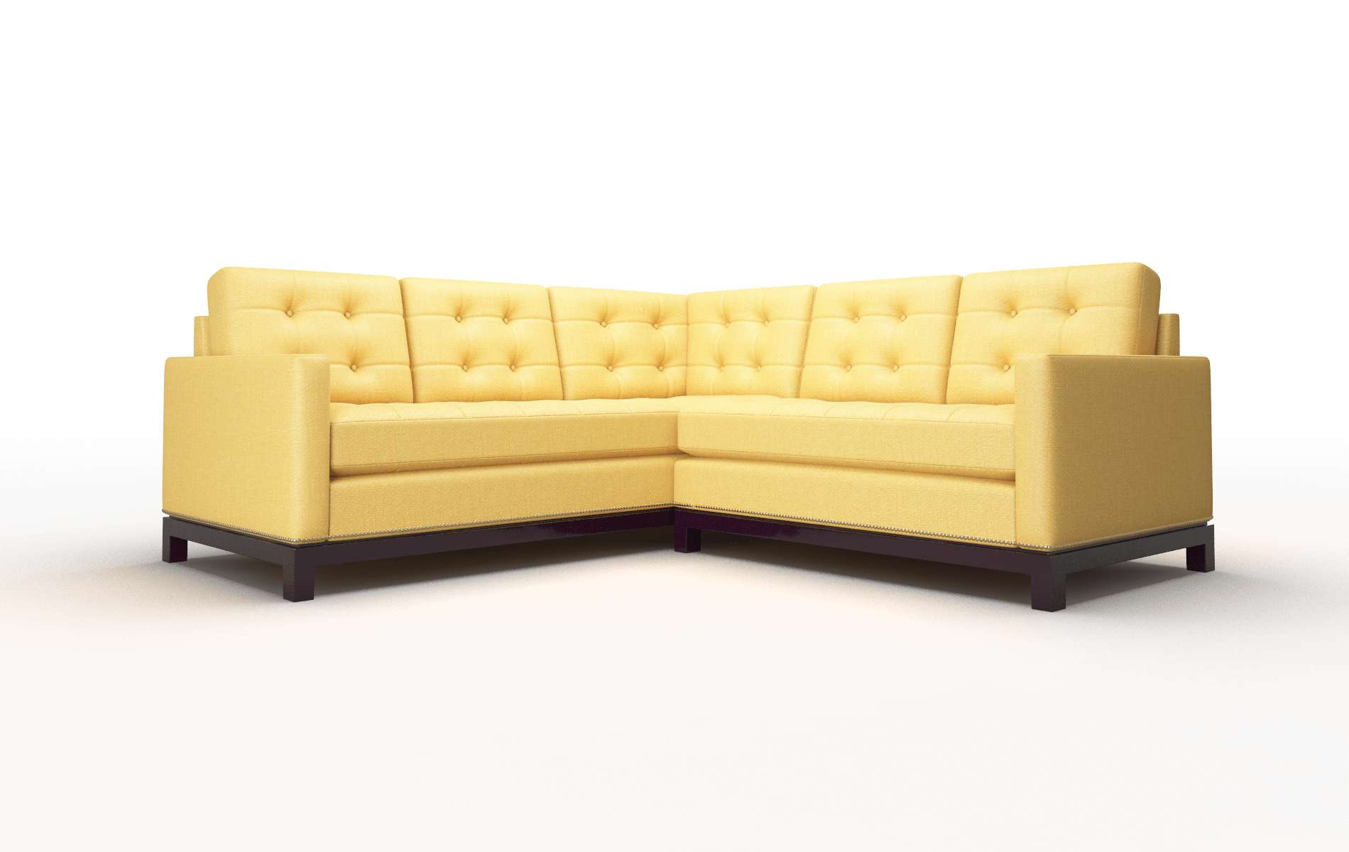 Davos Tess Turmeric Sectional espresso legs 1