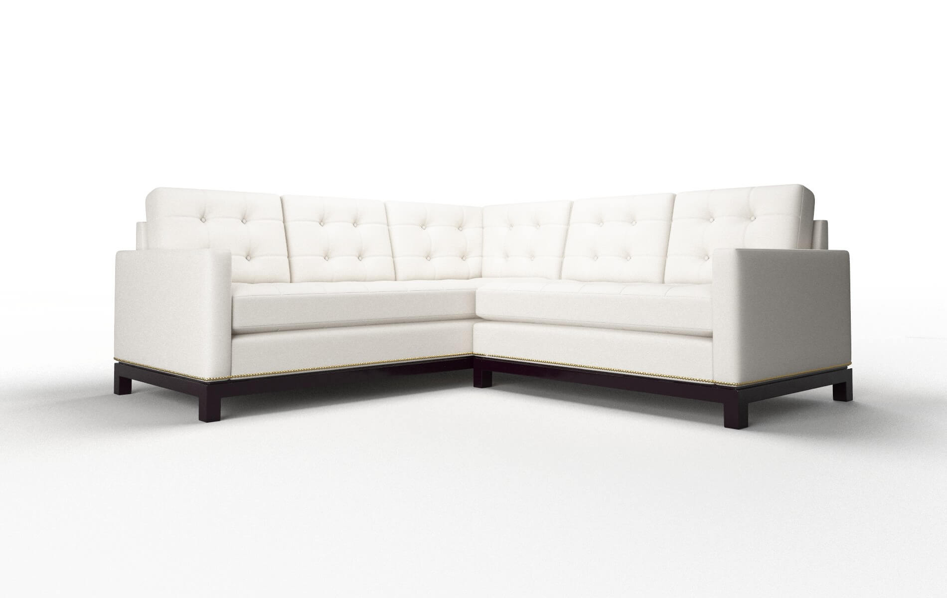 Davos Venice Eggshell Sectional espresso legs 1