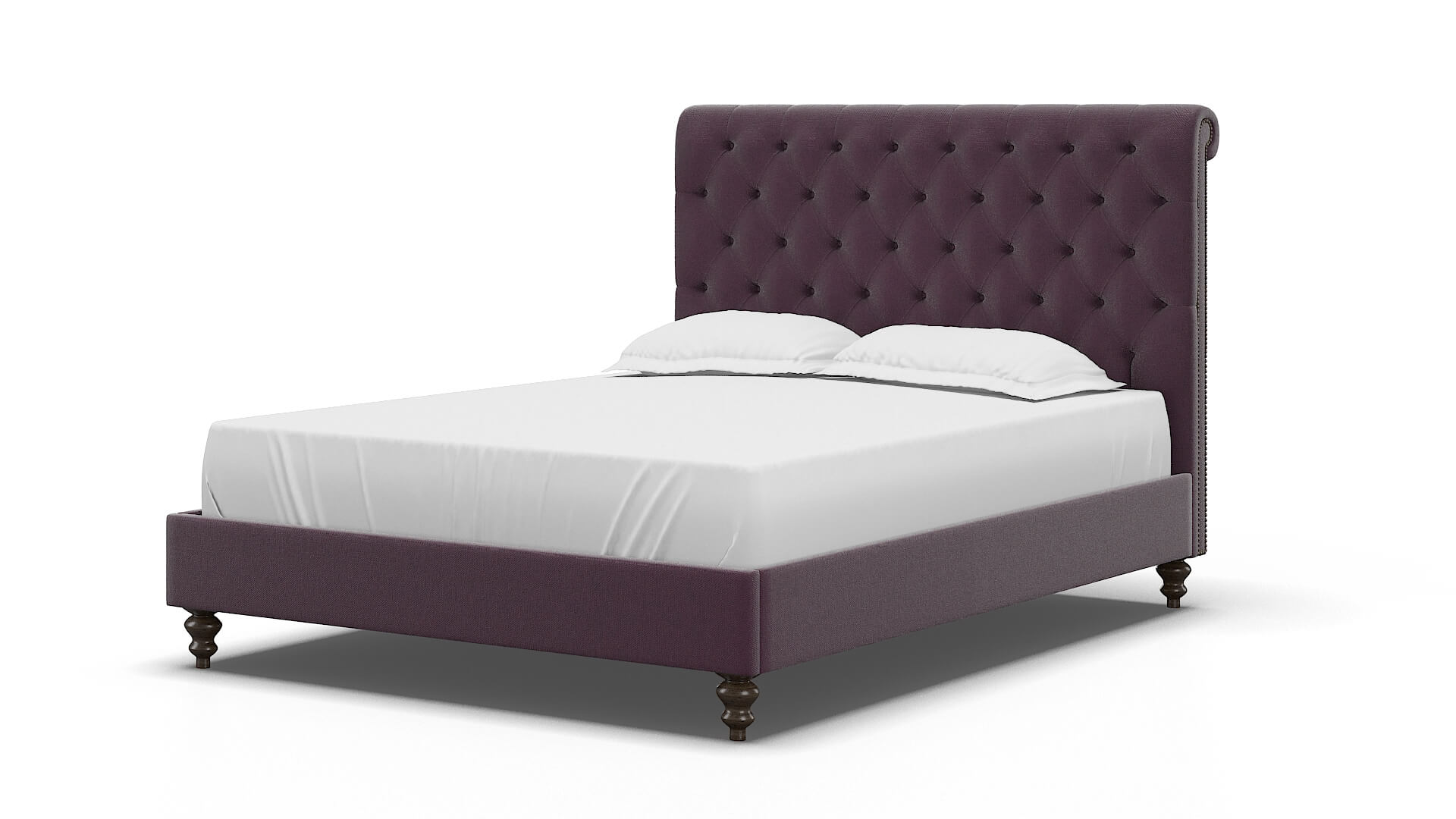 Decima Bella Aubergine Bed espresso legs 5