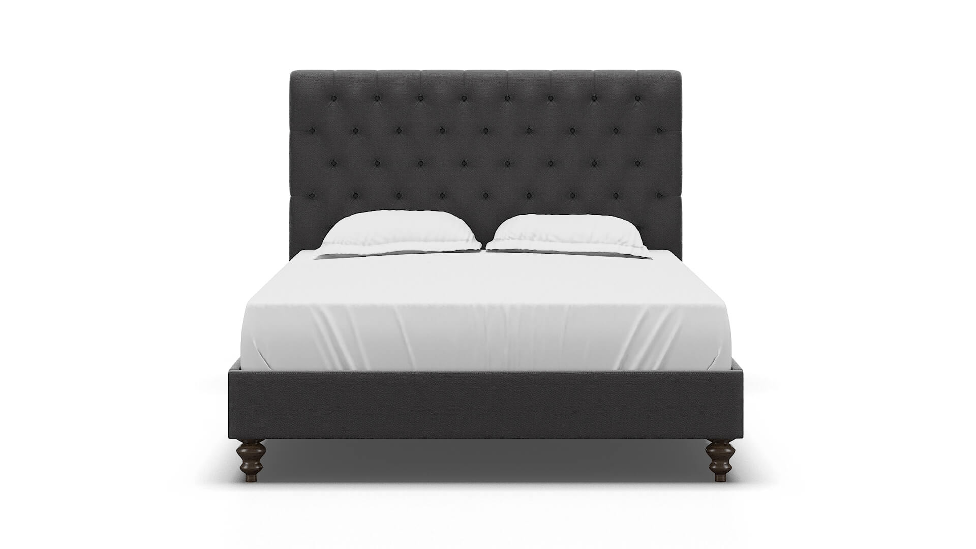 Decima Catalina Charcoal Bed espresso legs 1