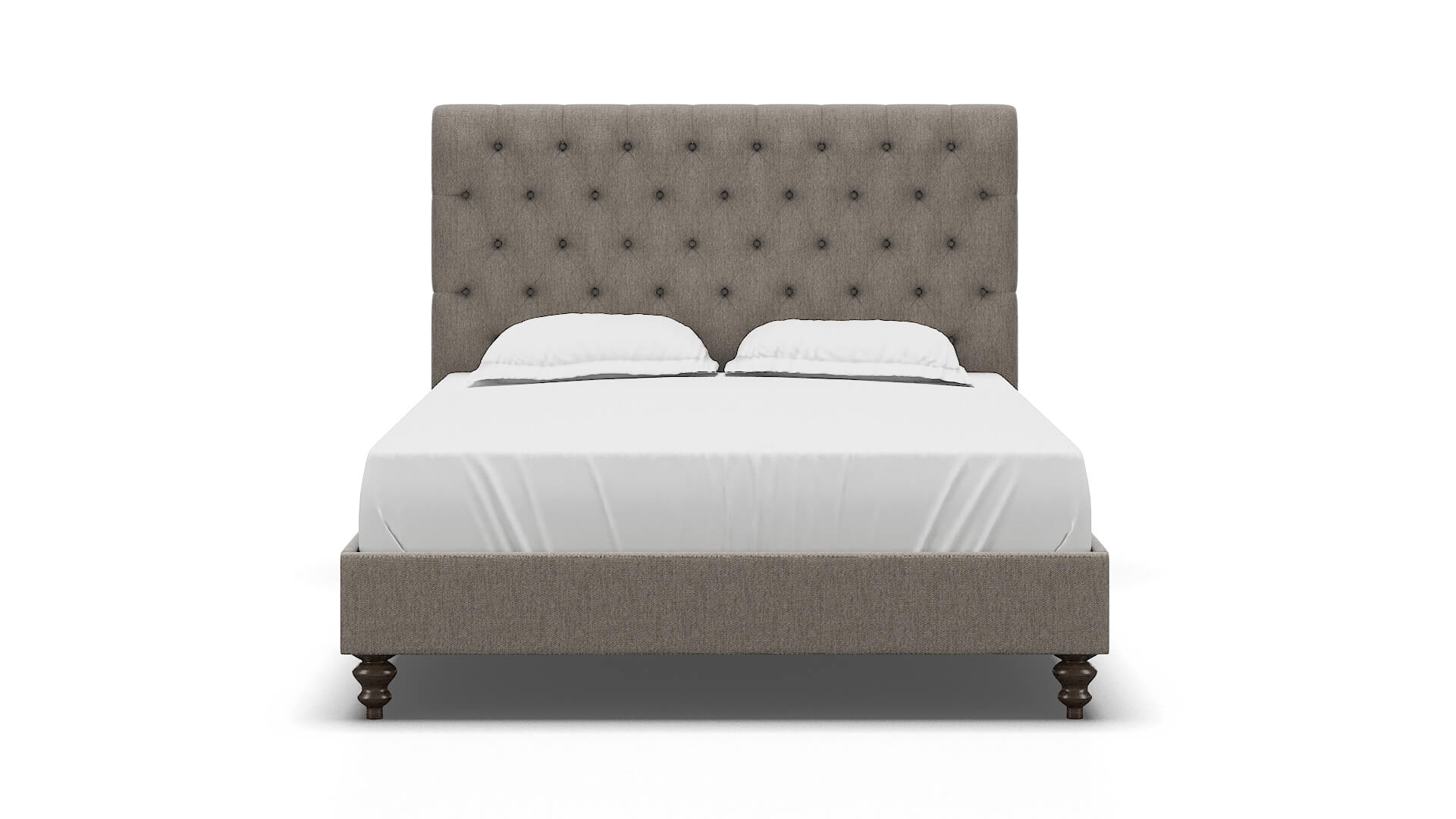 Decima Cosmo Taupe Bed espresso legs 1