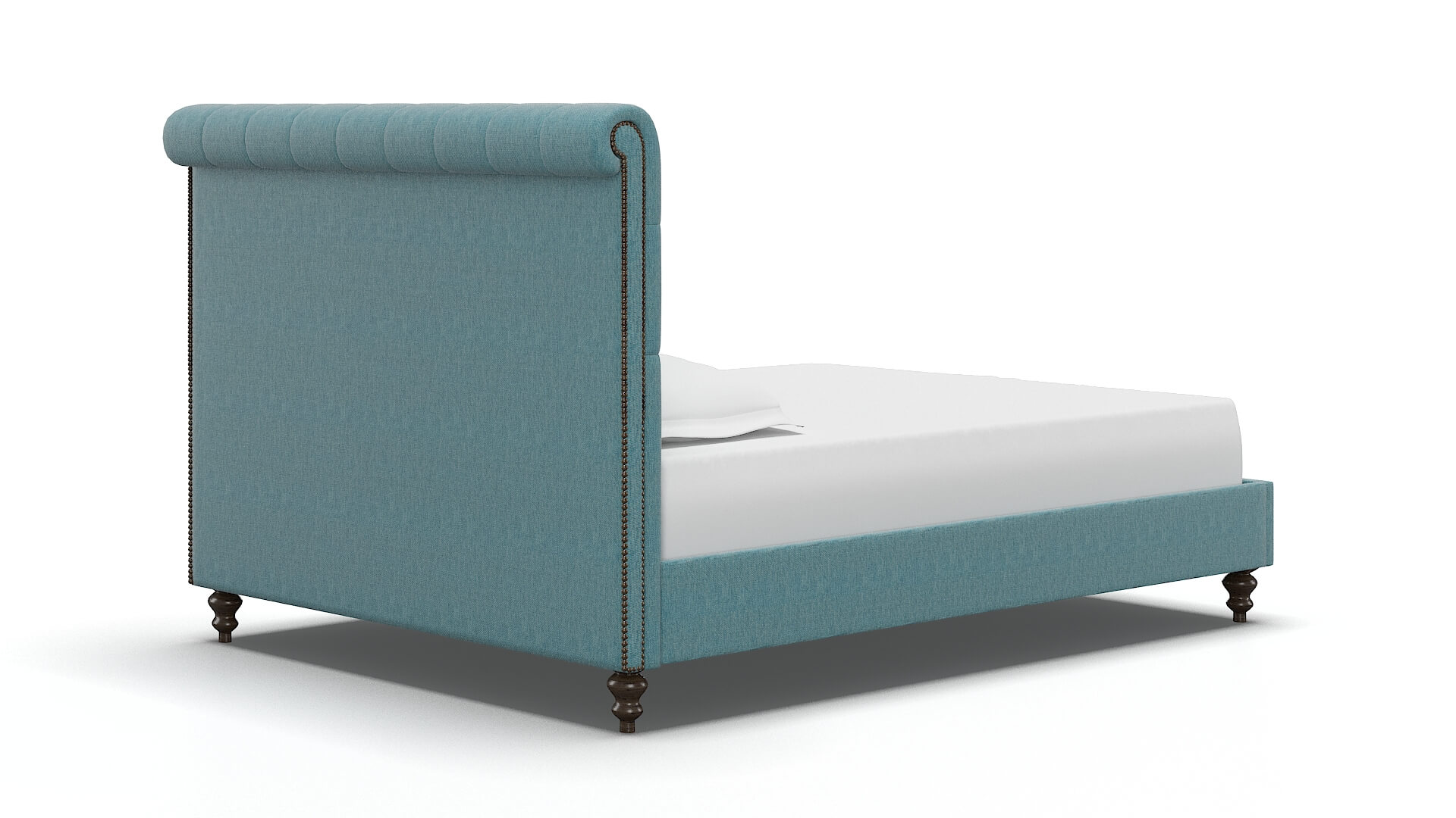 Decima Cosmo Turquoise Bed espresso legs 4