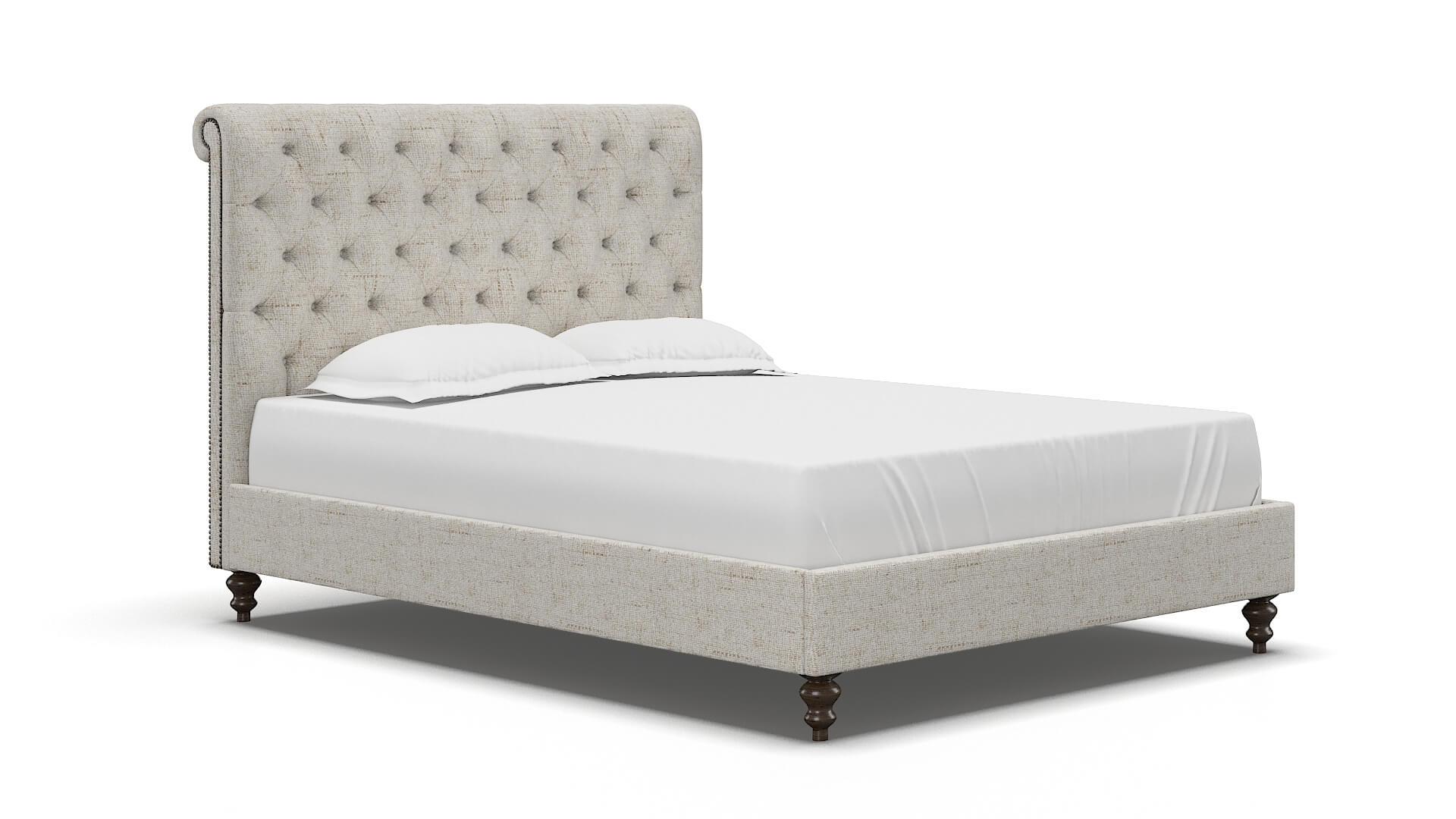 Decima Derby Taupe Bed espresso legs 2