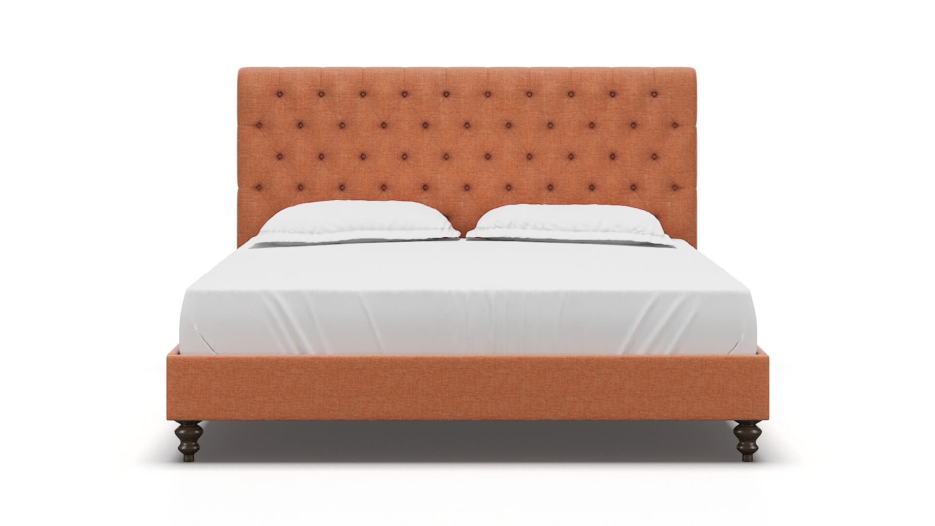 Decima Hepburn Appricot Bed King espresso legs 1