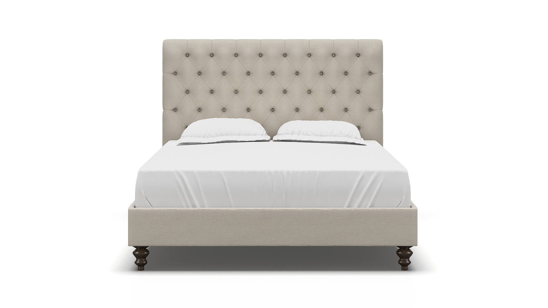 Decima Malibu Linen Bed espresso legs 1
