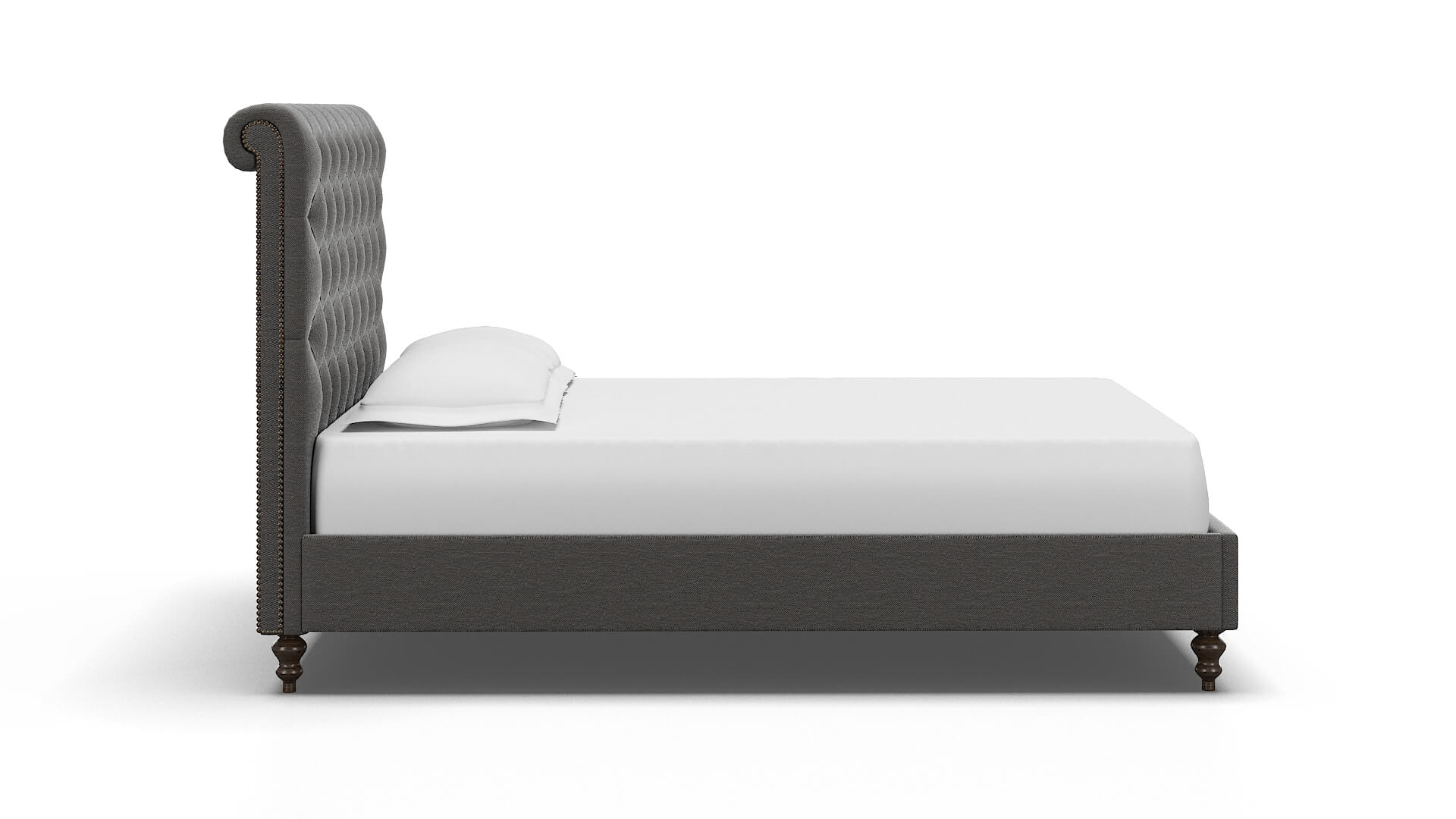 Decima Oscar Grey Bed espresso legs 3