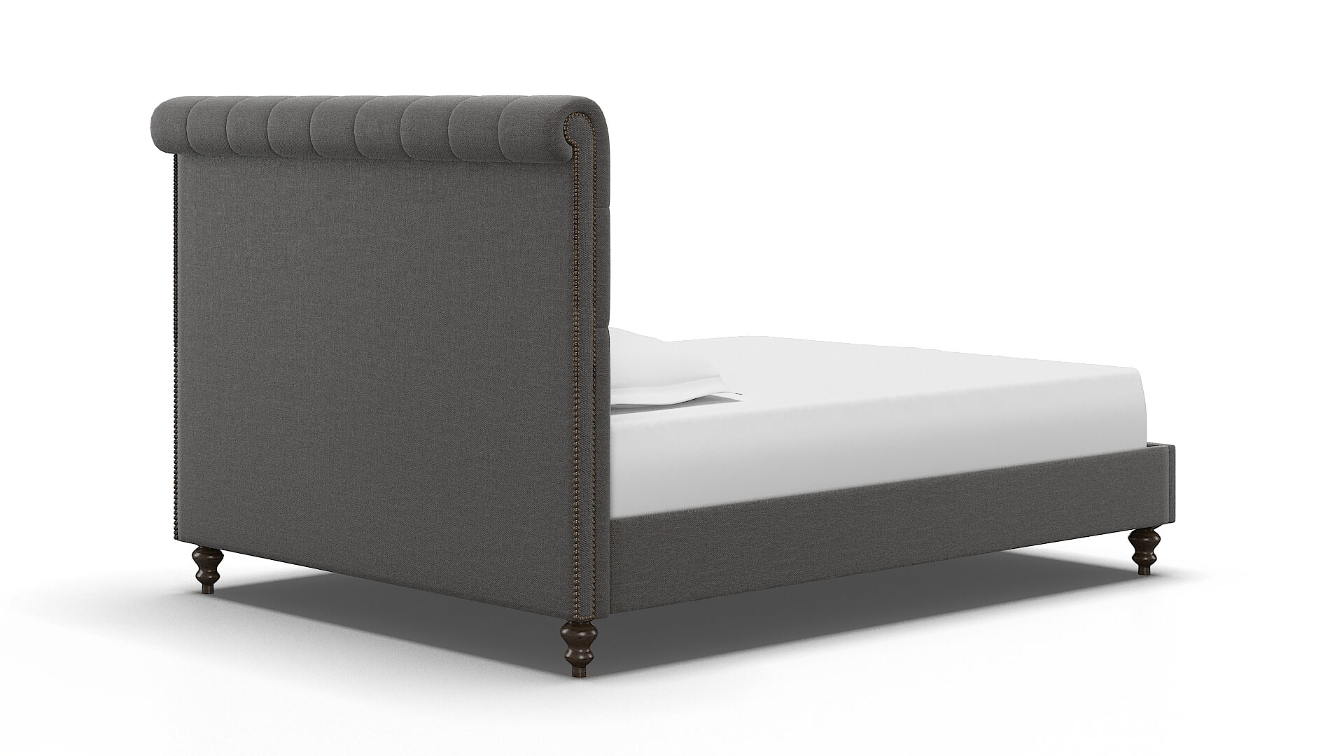 Decima Oscar Grey Bed espresso legs 4
