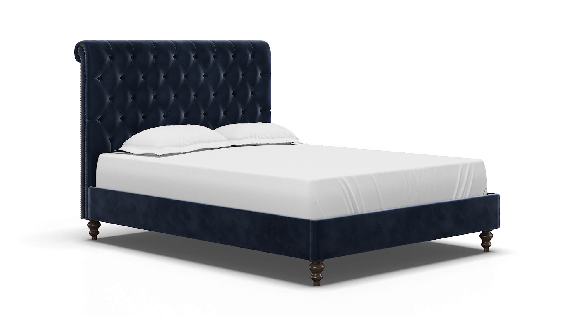 Decima Royale Cobalt Bed espresso legs 2