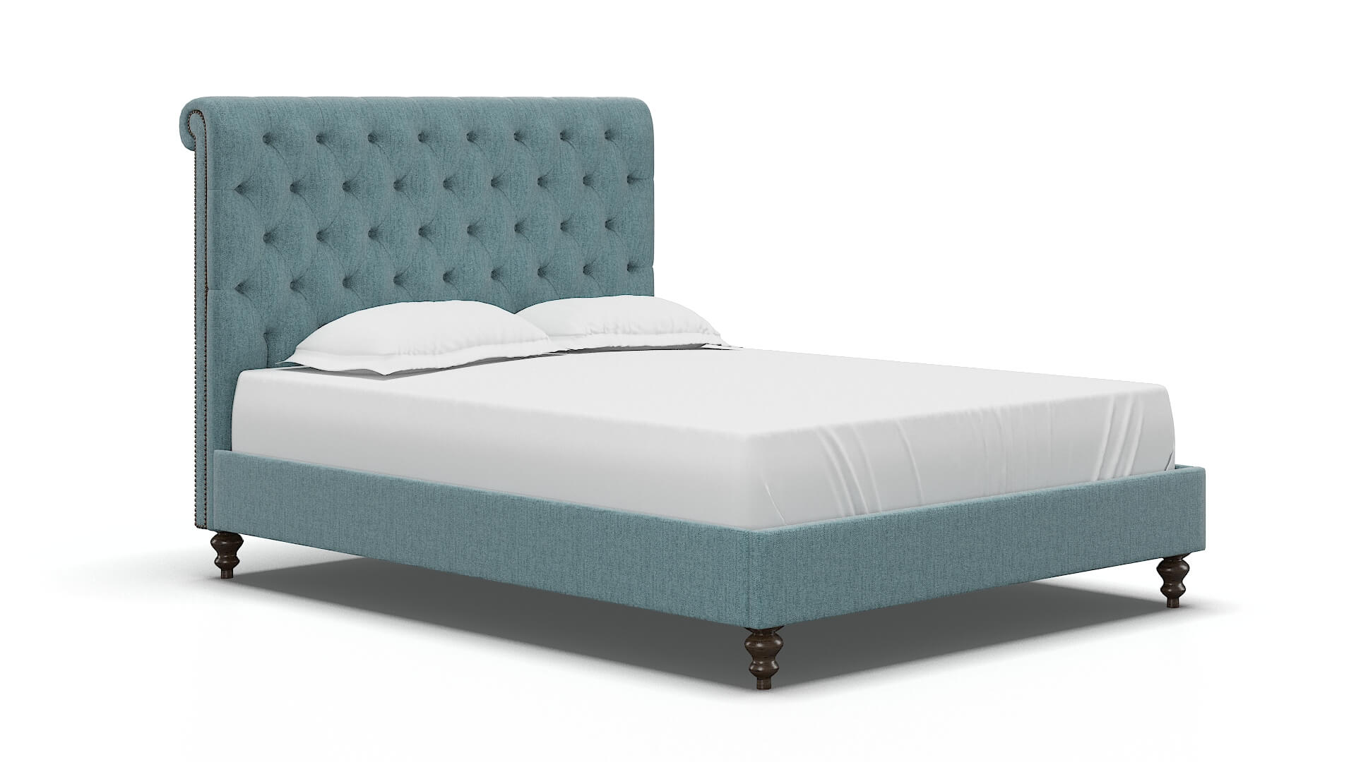 Decima Sasha Teal Bed espresso legs 2