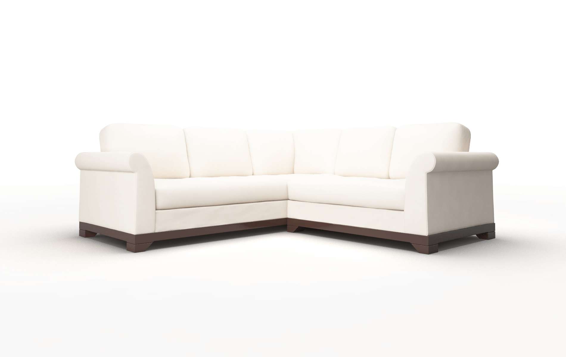 Denver Blanche milky Sectional Espresso Legs  1