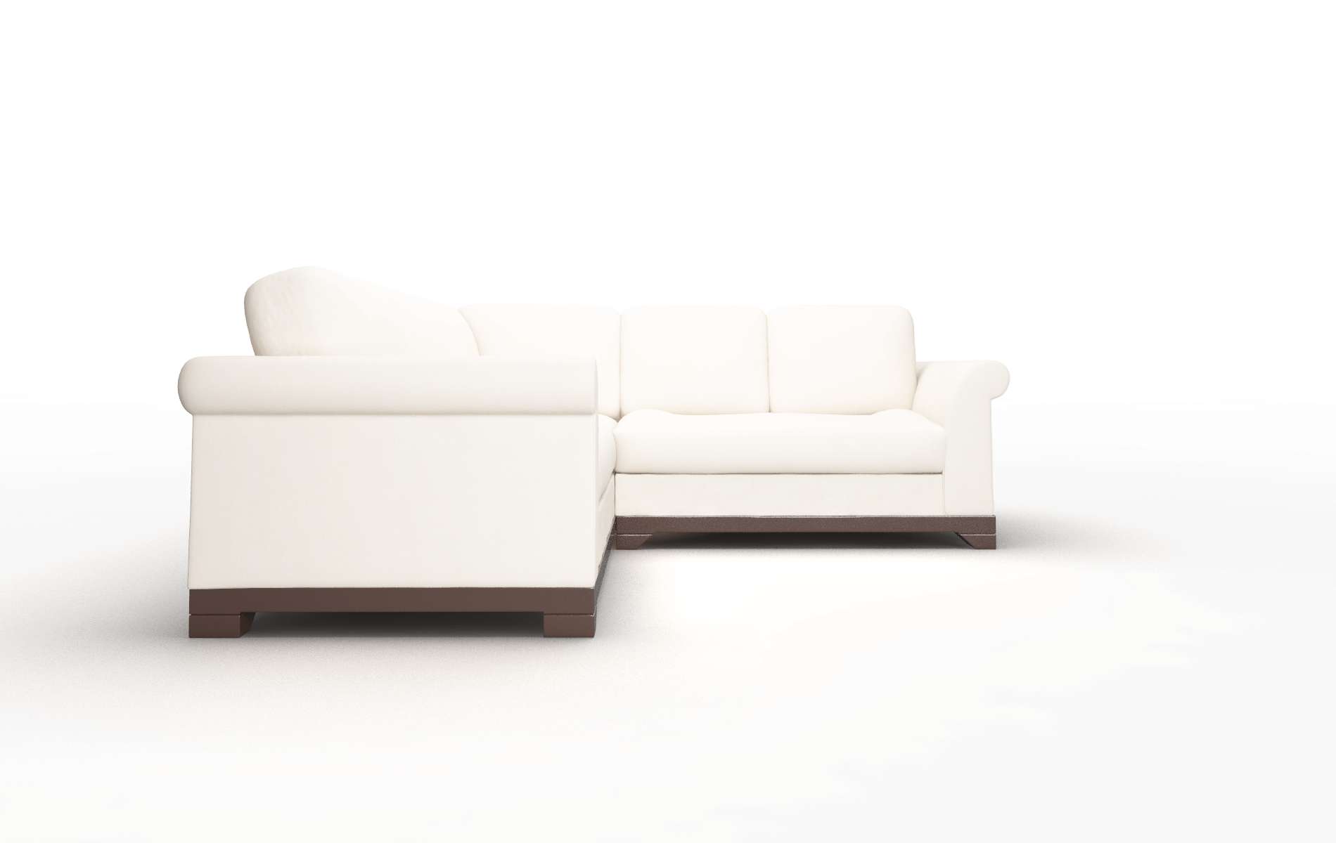 Denver Blanche Milky Sectional espresso legs 2