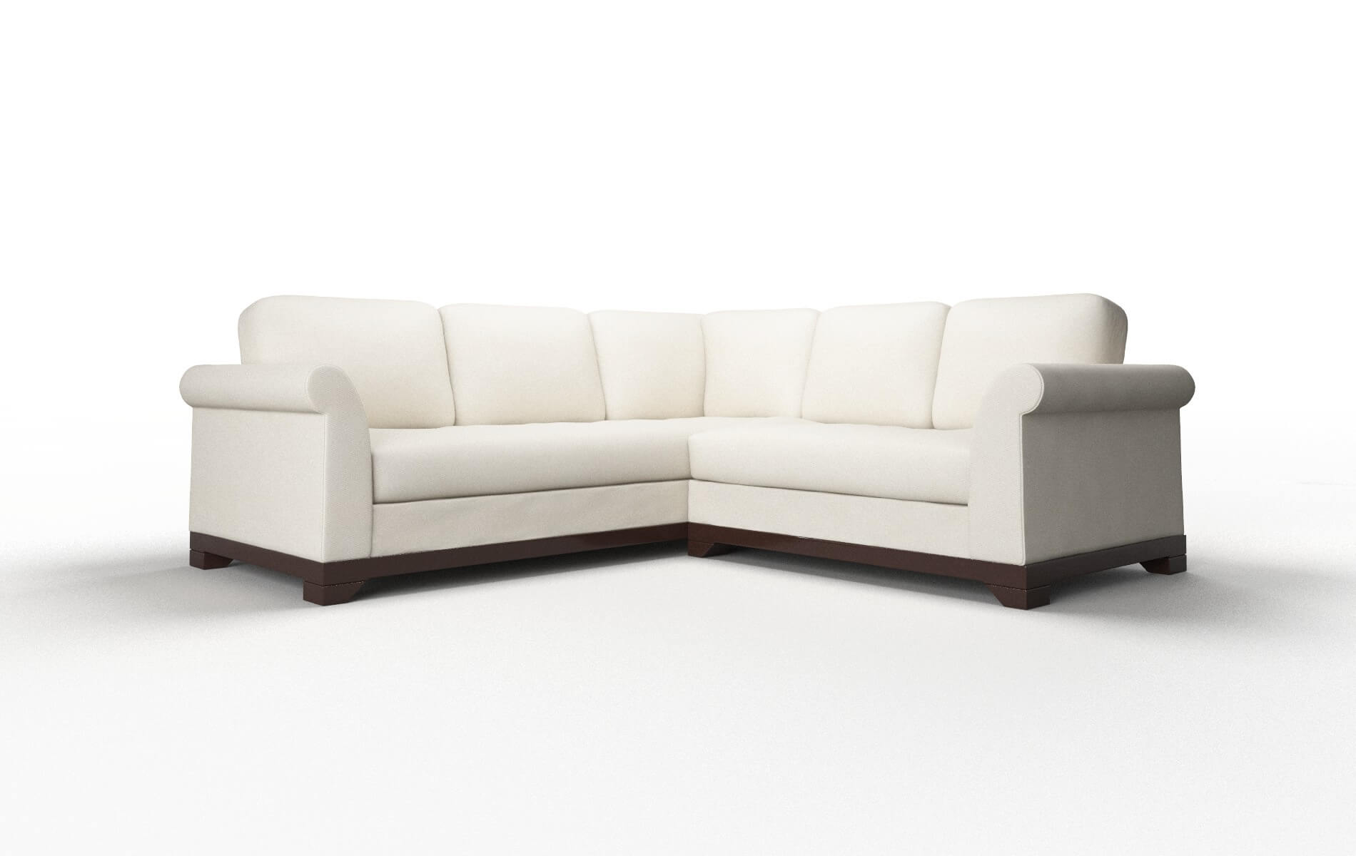 Denver Bungalow Ivory Sectional espresso legs 1