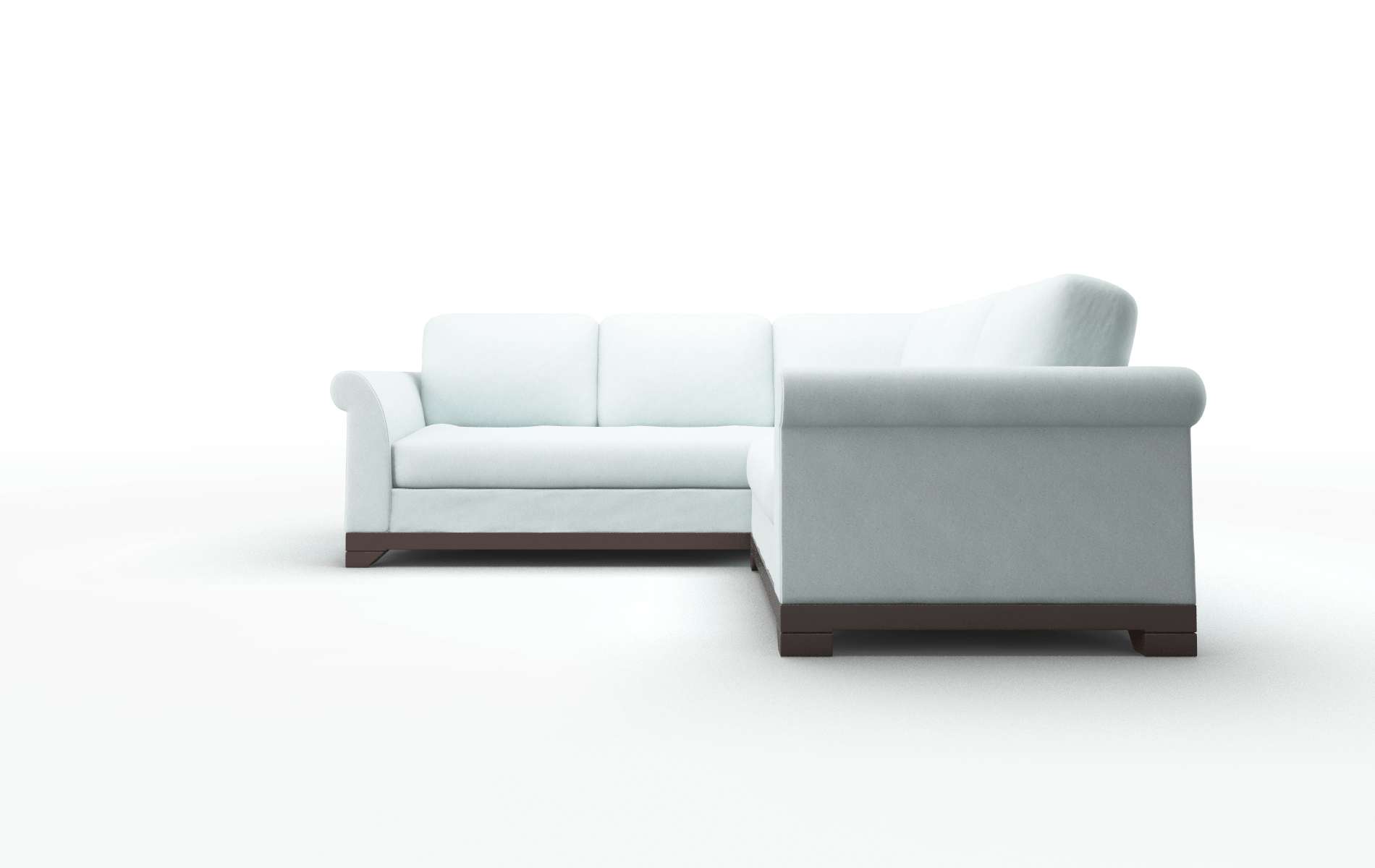 Denver Clyde Cornflower Sectional espresso legs 5