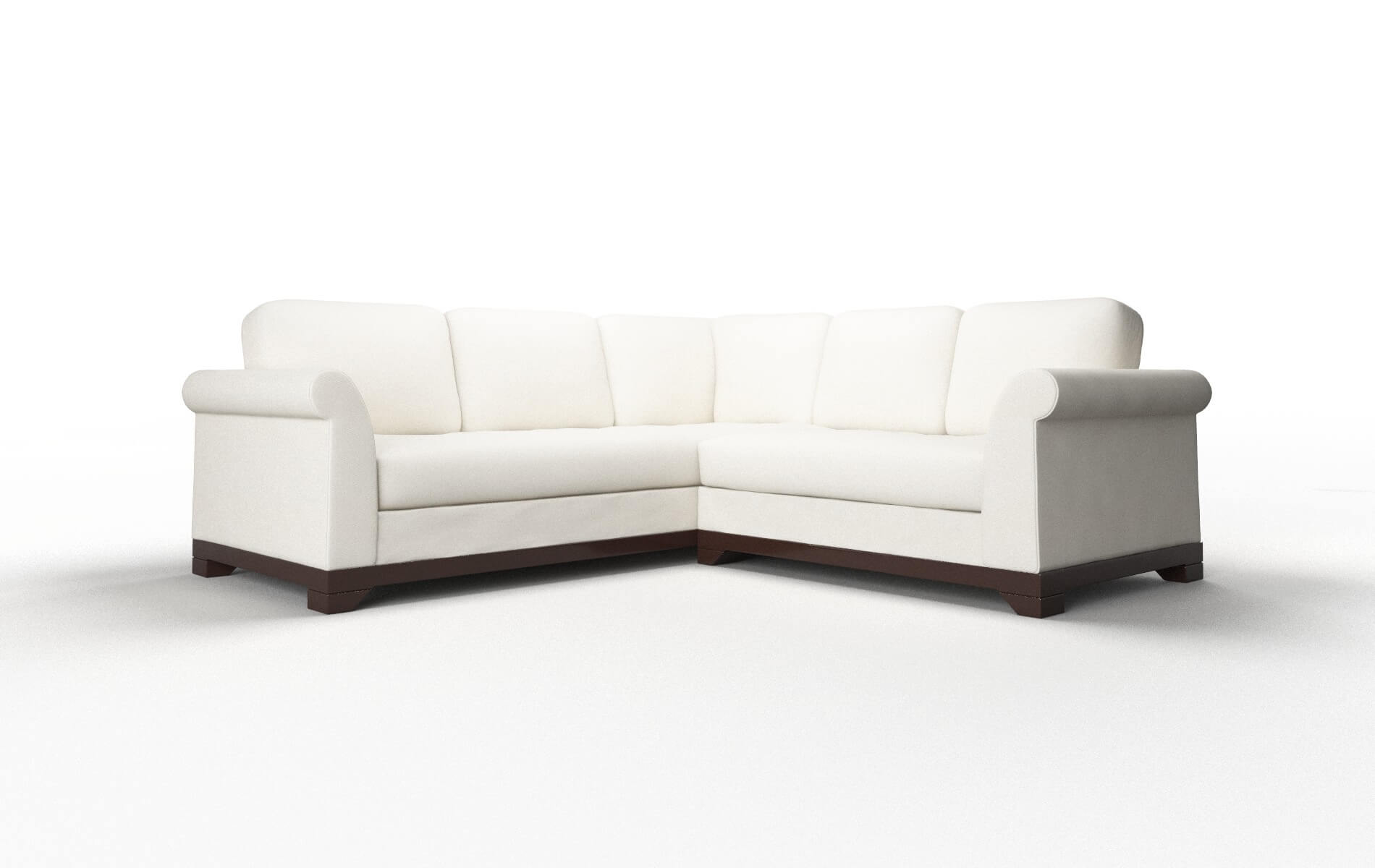 Denver Cosmo Ivory Sectional espresso legs 1