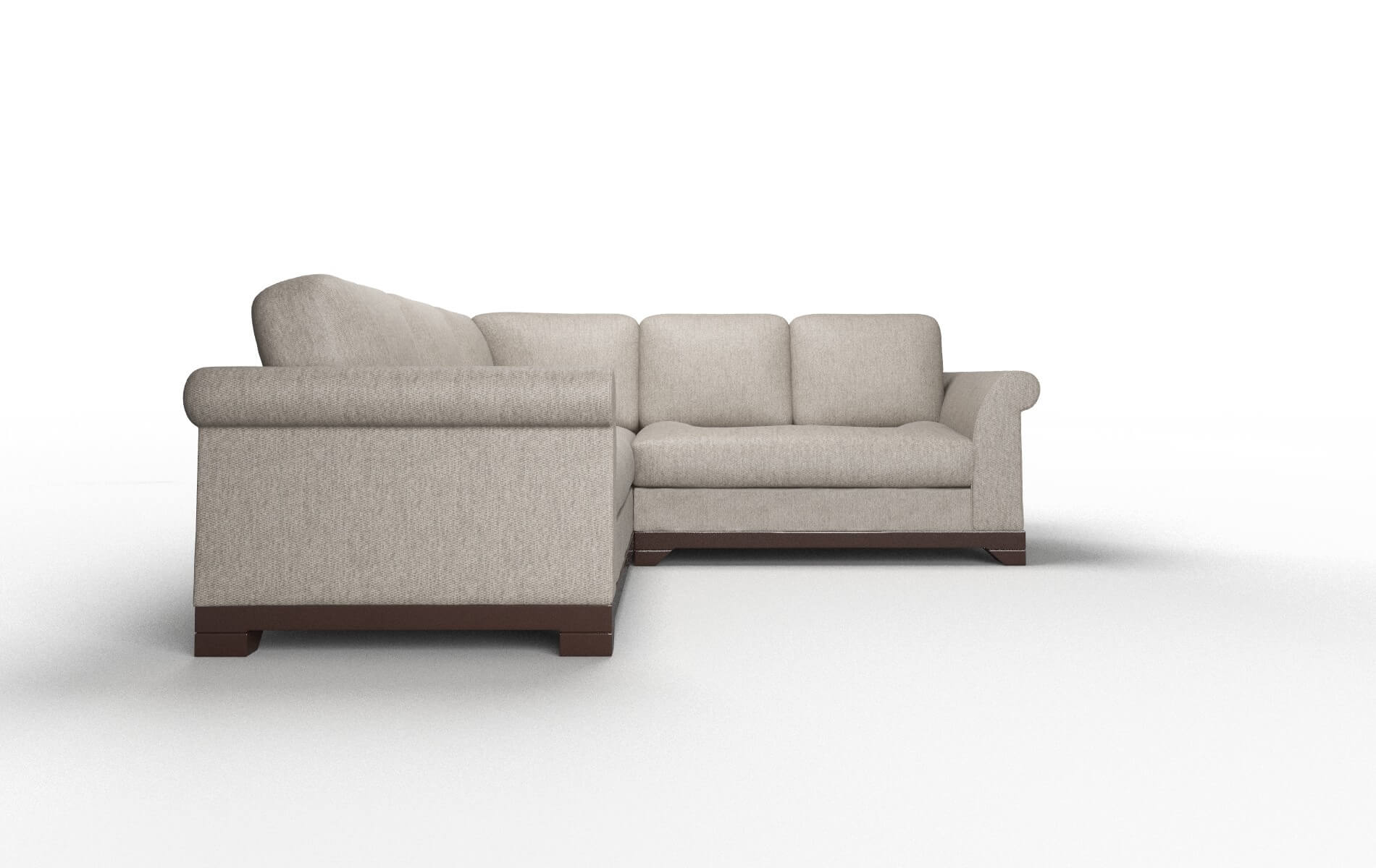 Denver Cosmo Taupe Sectional espresso legs 2