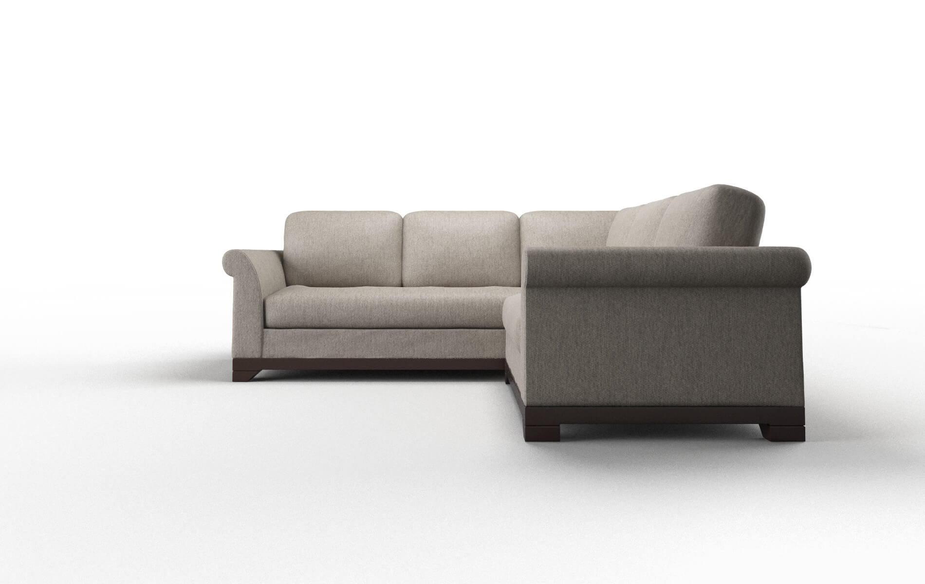 Denver Cosmo Taupe Sectional espresso legs 5
