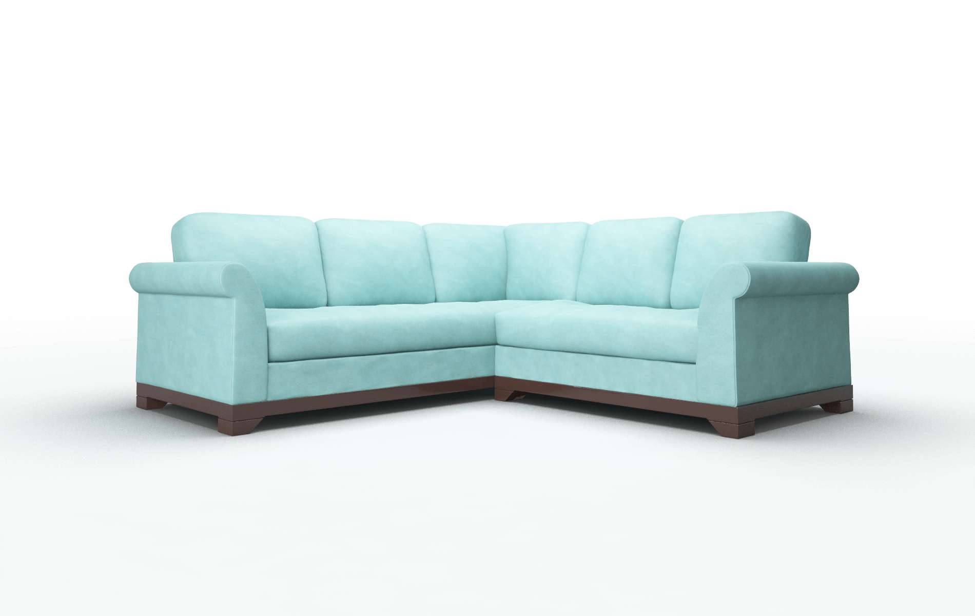 Denver Curious Turquoise Sectional espresso legs 1
