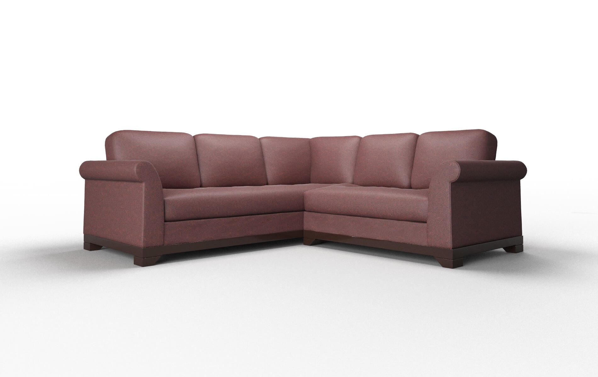 Denver Derby Berry Sectional espresso legs 1