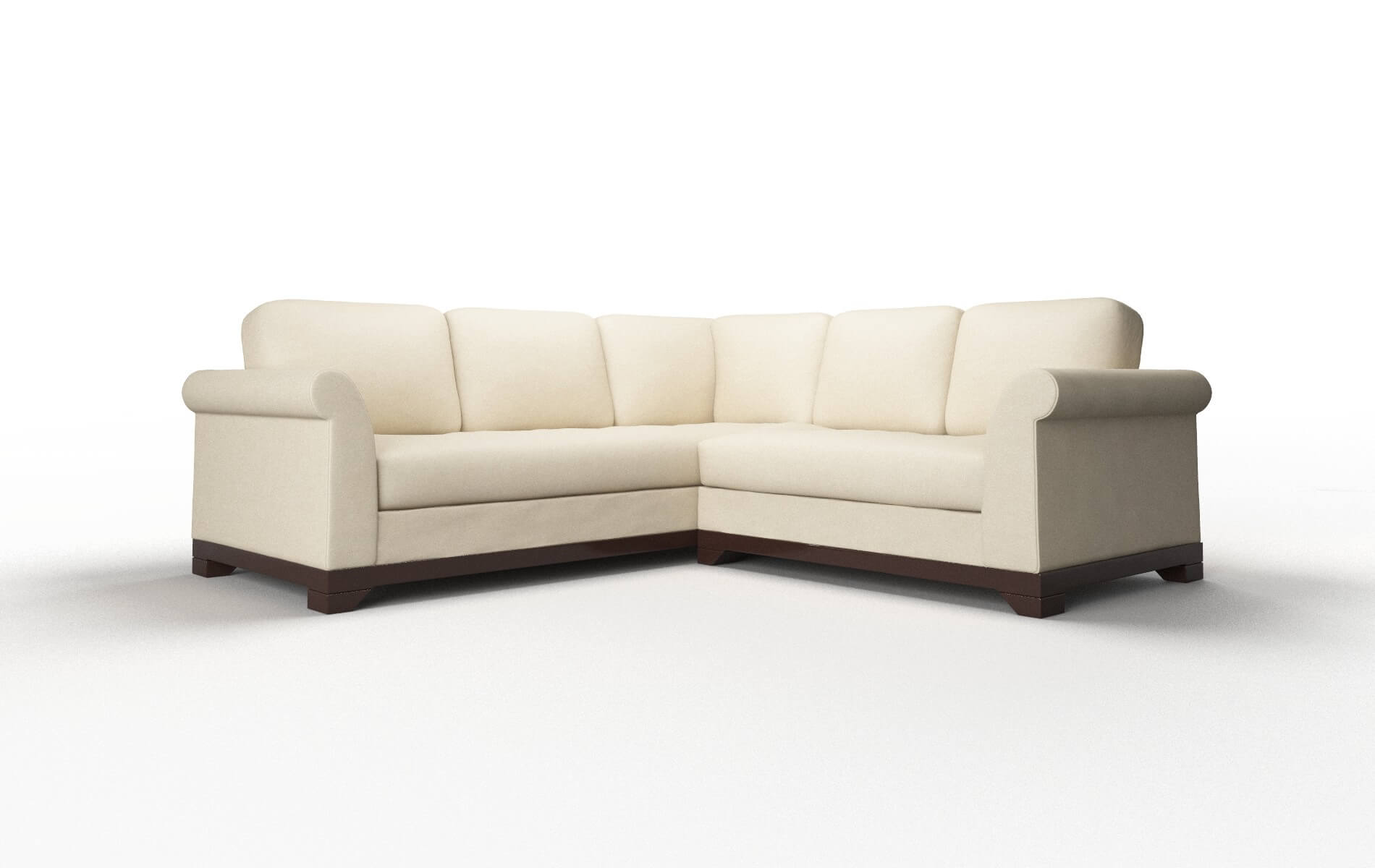 Denver Dream_d Almond Sectional espresso legs 1