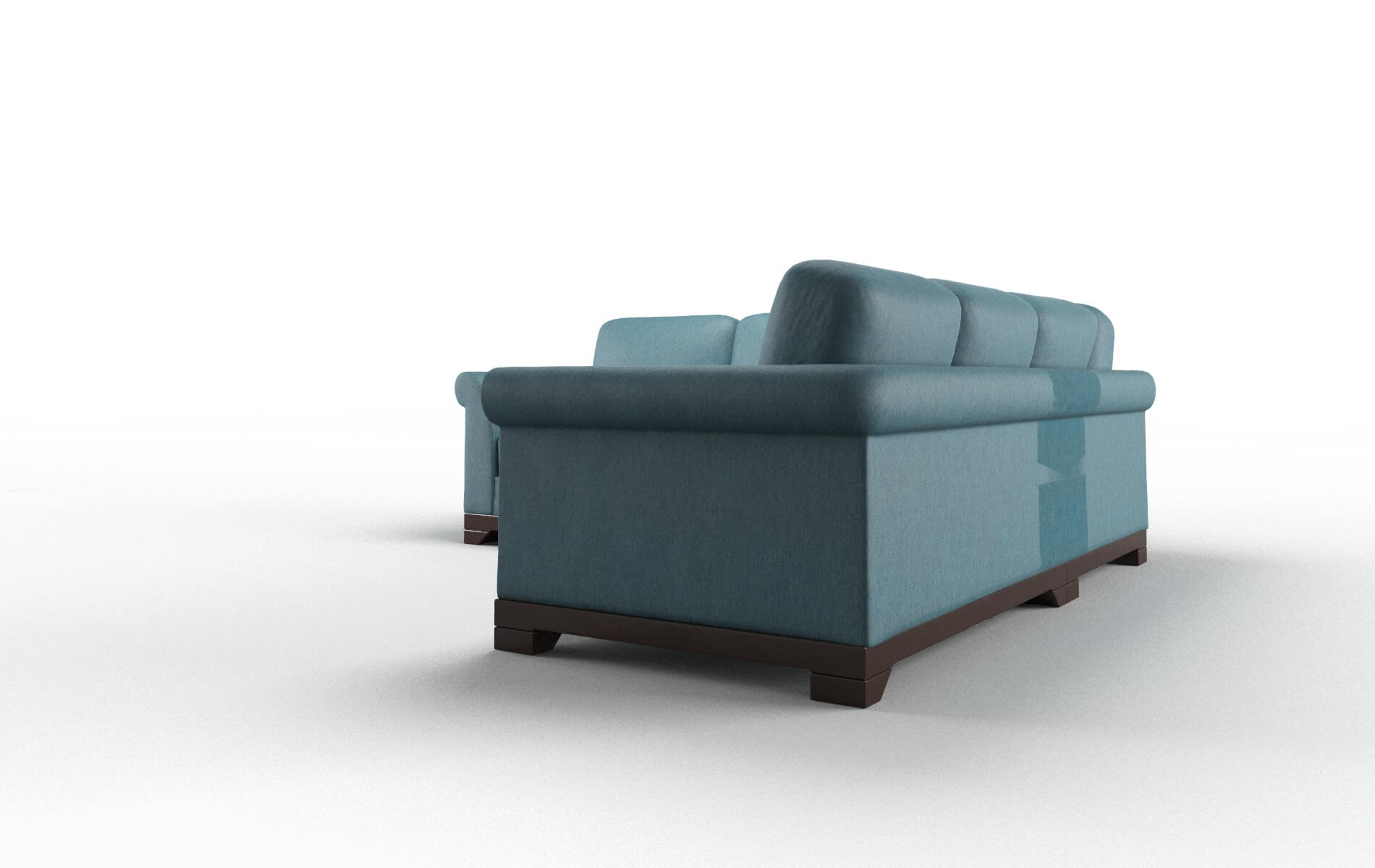 Denver Hepburn Teal Sectional espresso legs 4