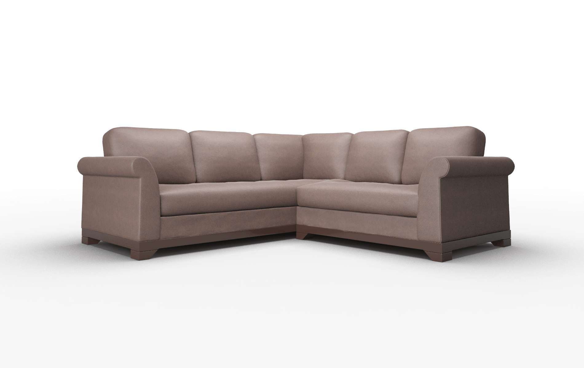 Denver Insight Cafe Sectional espresso legs 1