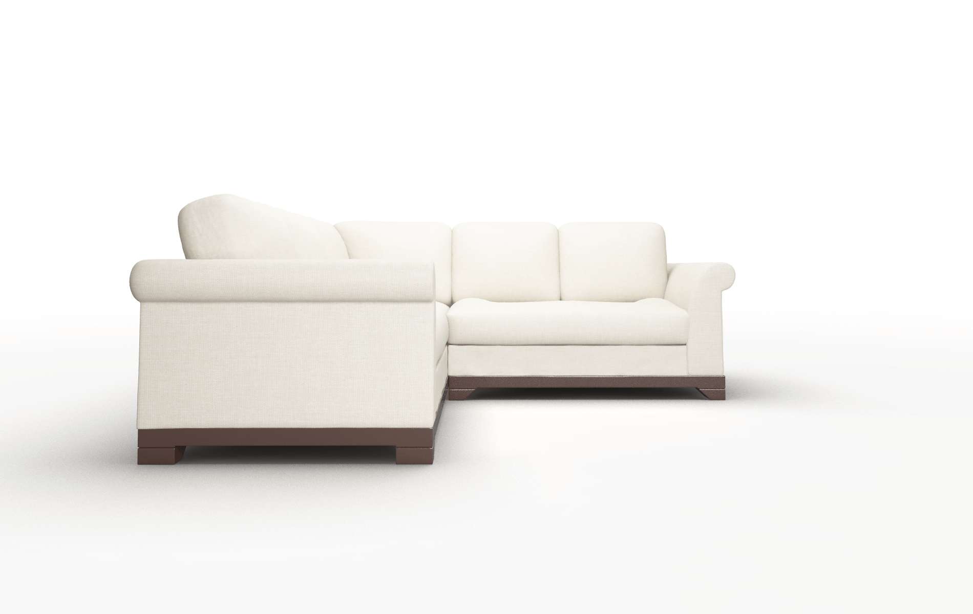 Denver Keylargo Almond Sectional espresso legs 2