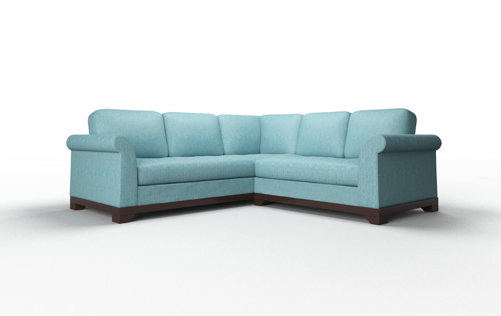 Denver Lana peacock Sectional Espresso Legs  1